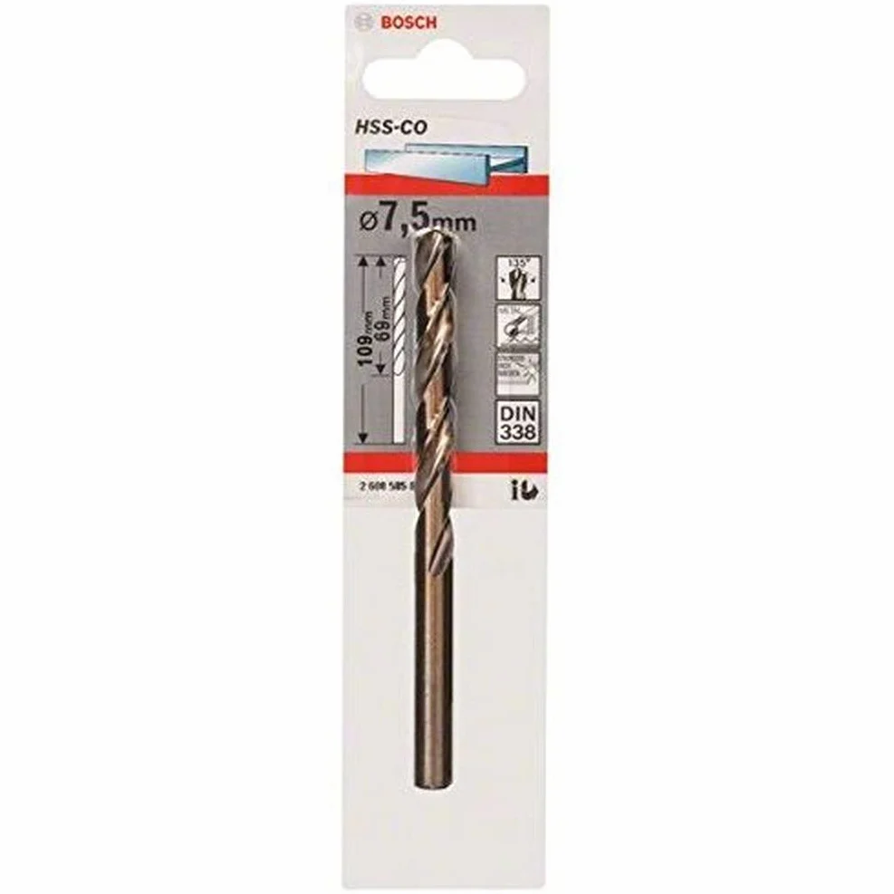 Bosch Professional Wiertła do metalu HSS-Co (7,5 x 69 x 109 mm, Akcesoria wiertarek)
