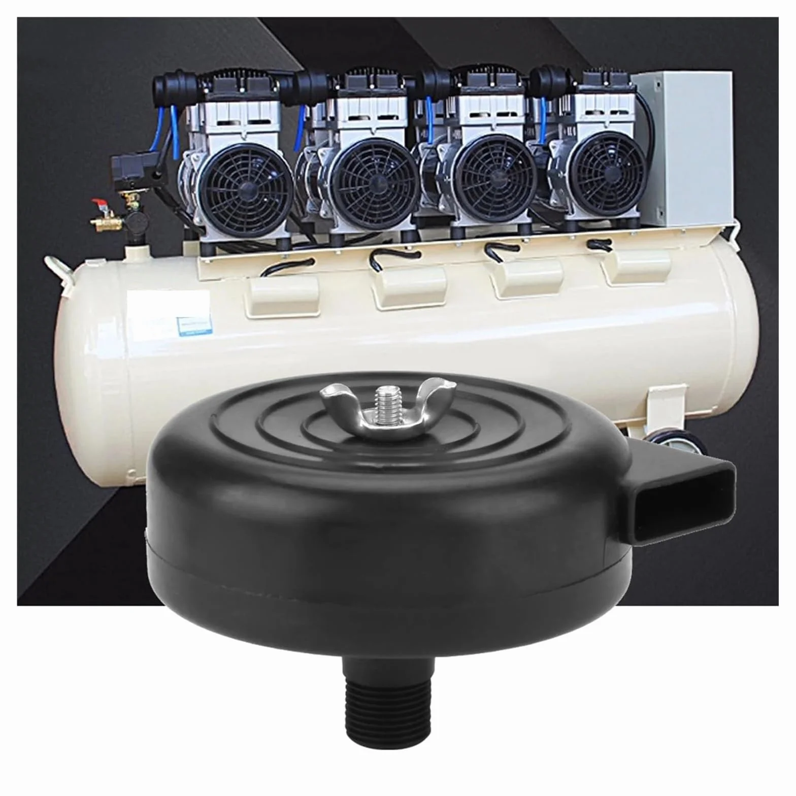 2 sztuki sprężarki powietrza filtr ssący, tłumik, kompresor, filtr tłumika powietrza 3/8" 16 mm, 16 mm, 3/8 PT filtr ssący, do tłokowej sprężarki tłokowej, 2 sztuki