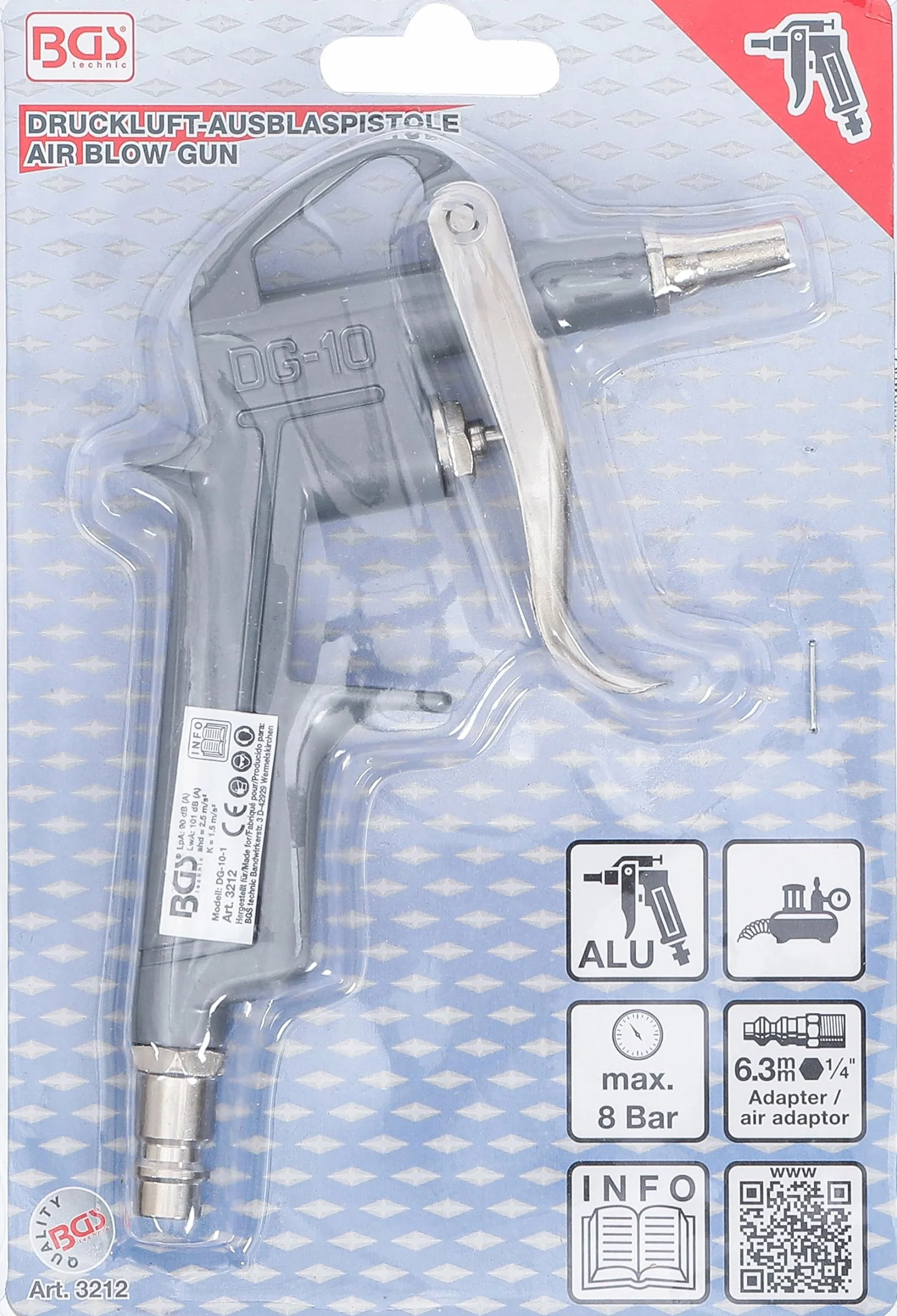 BGS 3212 | Pistolet do przedmuchiwania | aluminiowy odlew ciśnieniowy