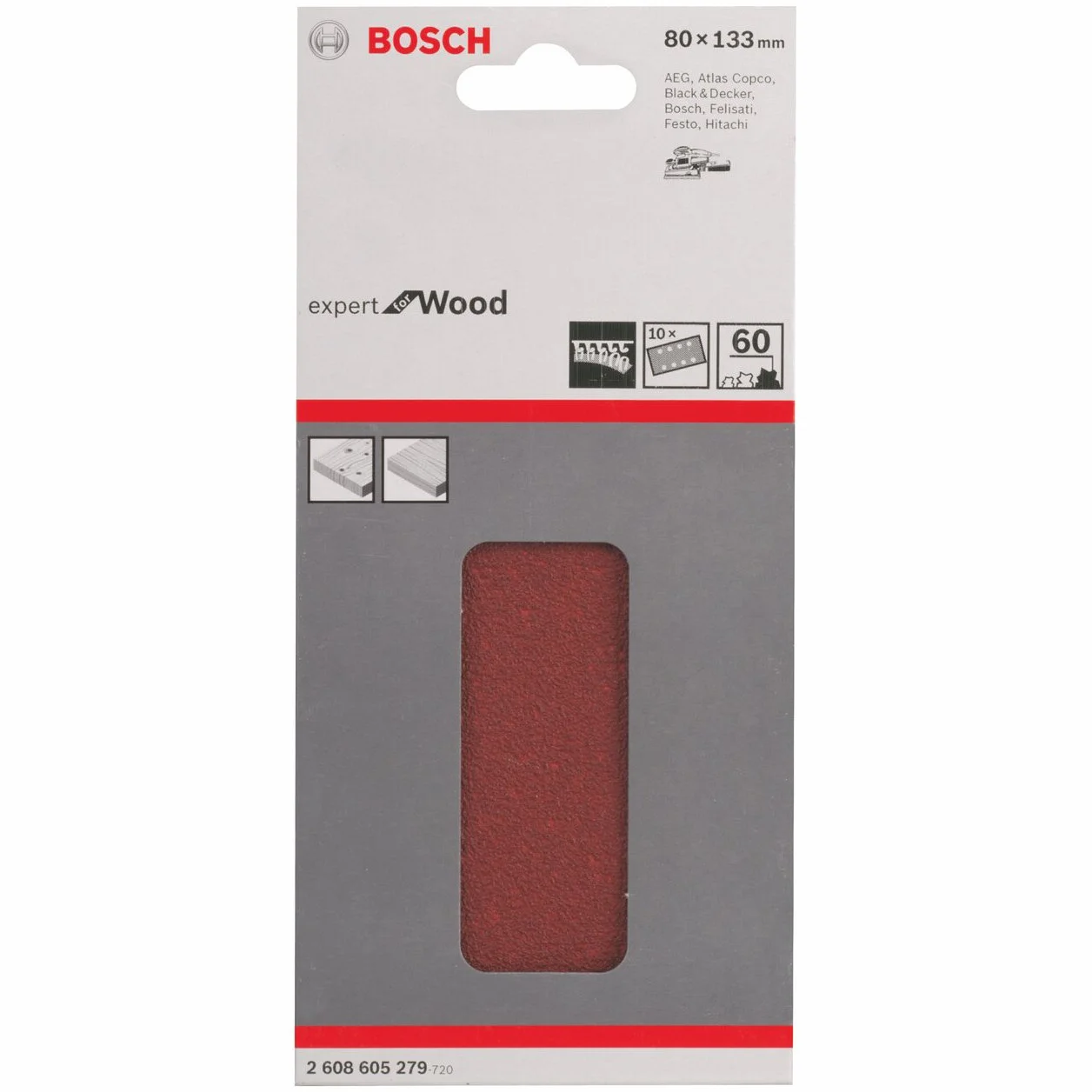 Bosch Accessories Bosch Professional arkusz szlifierski do szlifierki oscylacyjnej do drewna i farby Expert for Wood an Paint (10 sztuk, ziarnistość 60, C430)