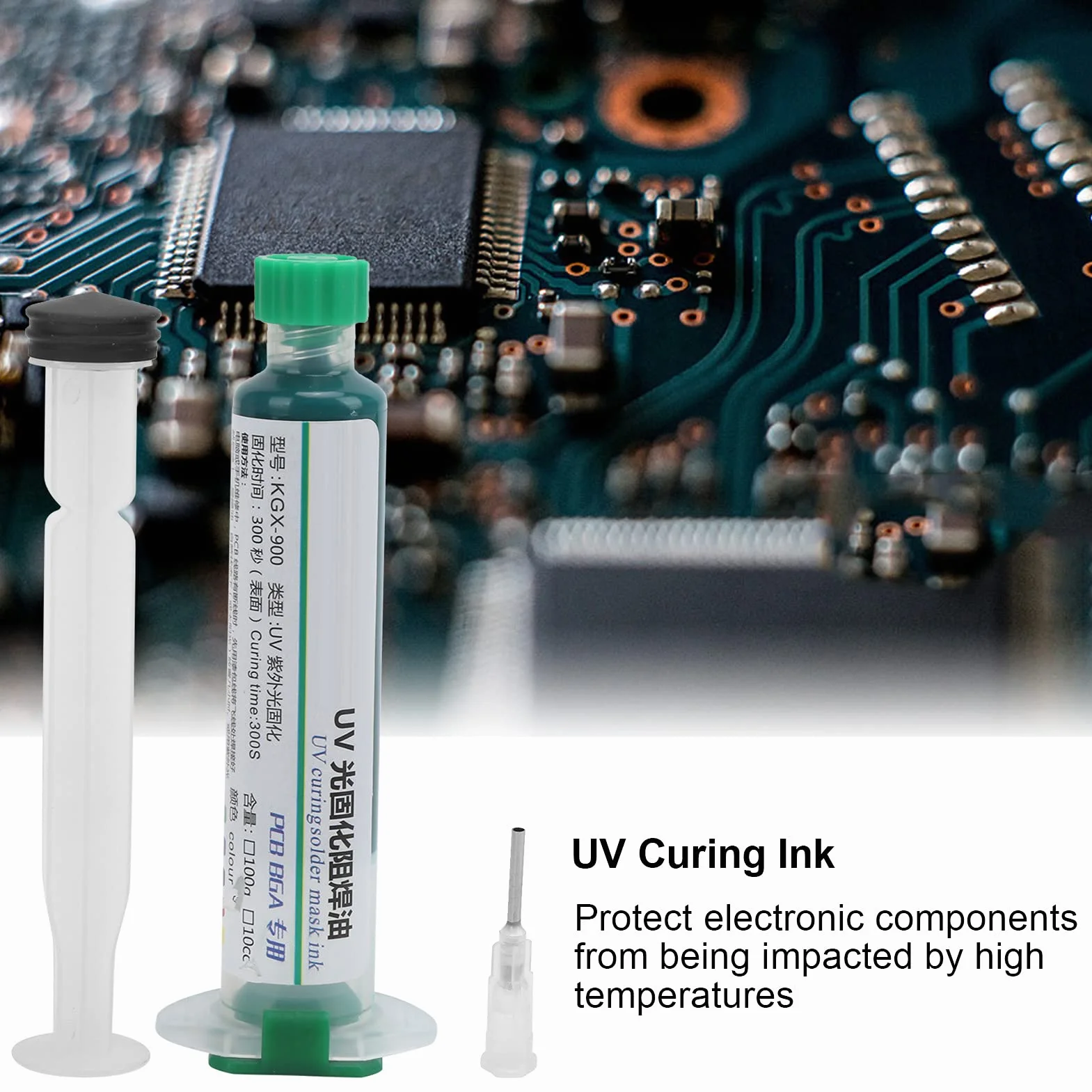 KGX-900 zielony (10 cm3) tusz do maski lutowniczej utwardzany promieniami UV z drukiem pinowym PCB płytka drukowana izolacja konformalny lakier