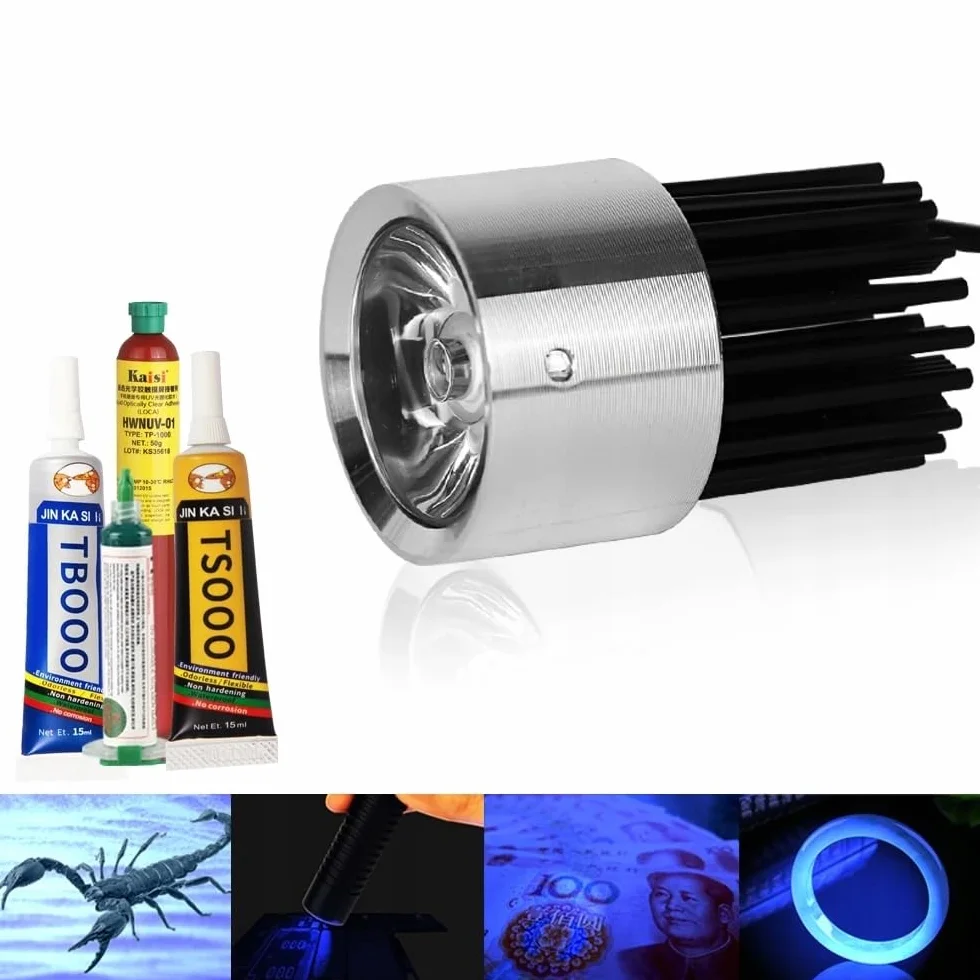 Srebrna lampa UV - do utwardzania Soldermask | Fioletowy UV LED, USB 5V, kabel 180cm | 5,9x3,9cm | Do obwodów drukowanych | Akcesoria elektroniczne