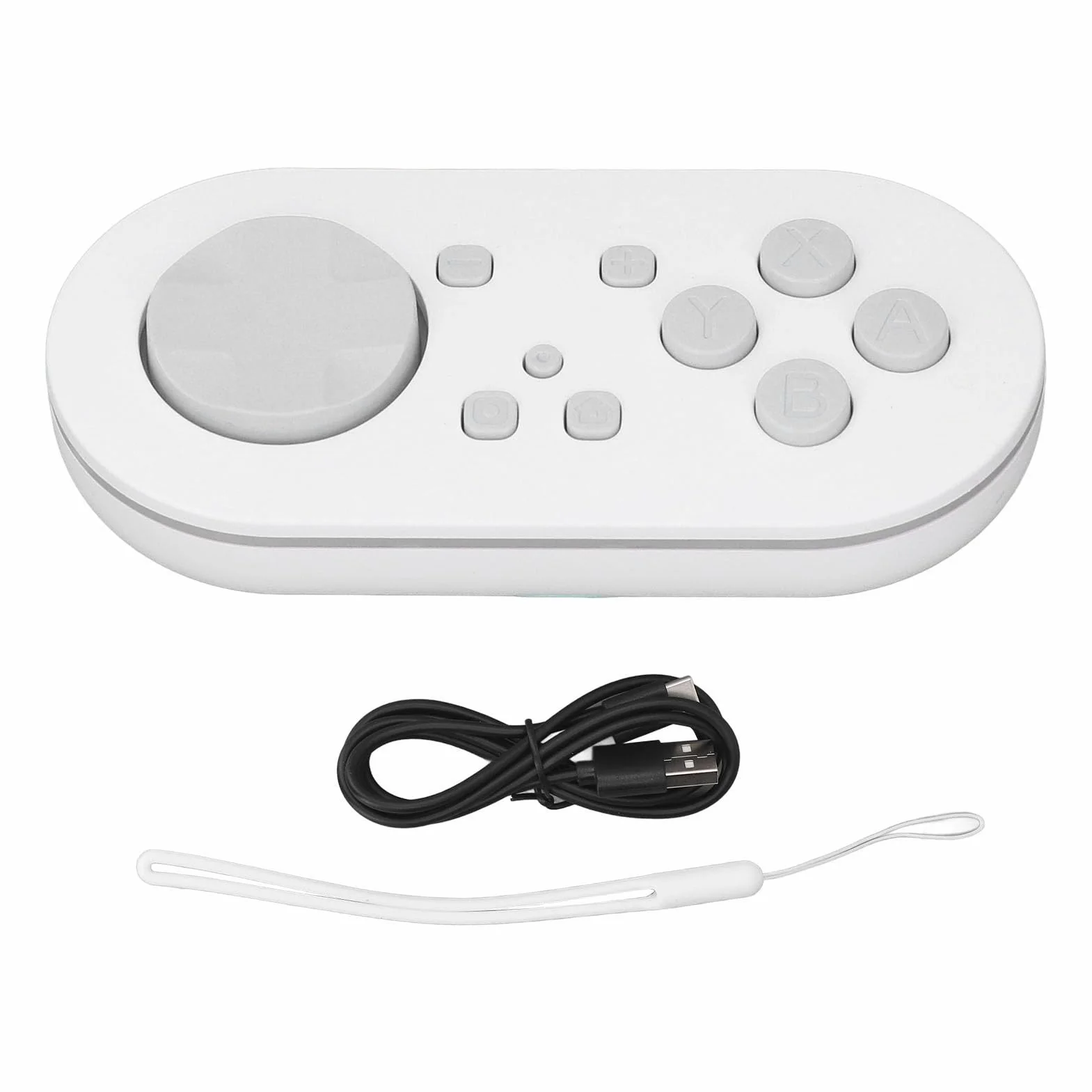 Kontroler Bezprzewodowy Gamepad dla Aplikacji Anki, Przenośny Kompaktowy Kontroler z Kablem i Paskiem do Przełącznika, Odpowiednie dla Studentów i Graczy (WHITE)