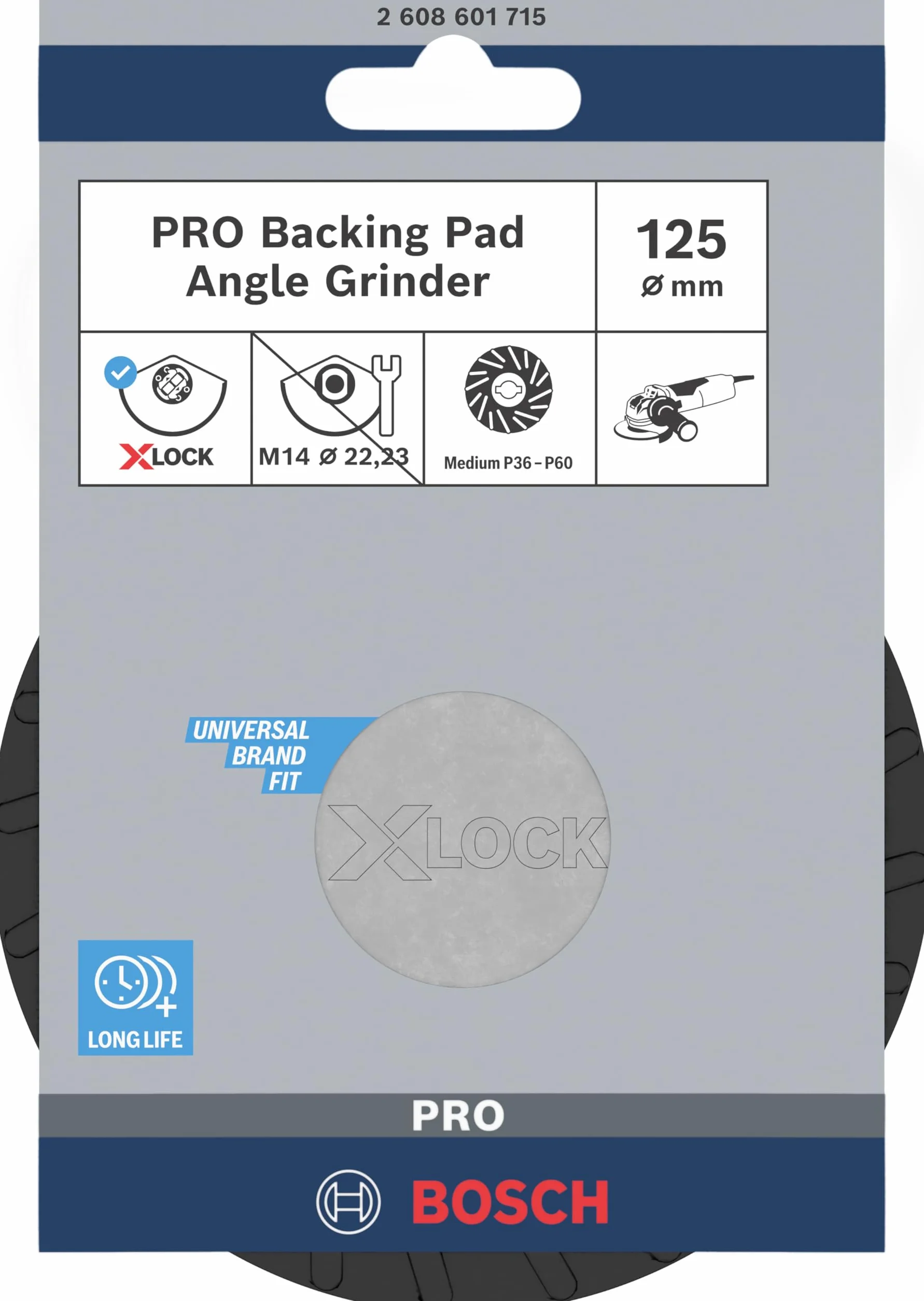Bosch 1x PRO Backing Pad do małych szlifierek kątowych, X-Lock, średni (Ø 125 mm, Professional Akcesoria Mała szlifierka kątowa)