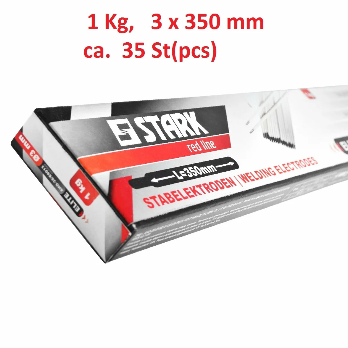 STARK Rutile uniwersalna elektroda prętowa - 3 x 350 mm - 1 kg/ok. 35 sztuk - uniwersalna elektroda prętowa do spawania