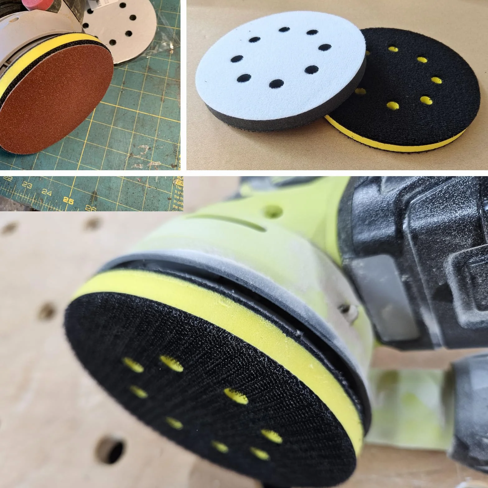 2 sztuki 8 otwory 125 mm gąbka Interface Pad podkładka z rzepem do tarczy szlifierskiej, Pad Saver 125mm, osłona tarczy szlifierskiej z miękką podkładką, pianka do szlifierki orbitalnej