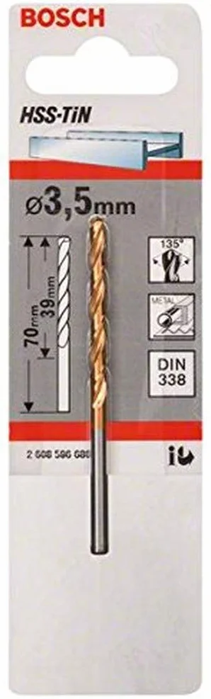Bosch Professional wiertło do metalu HSS-TiN (Ø 3,5 mm)