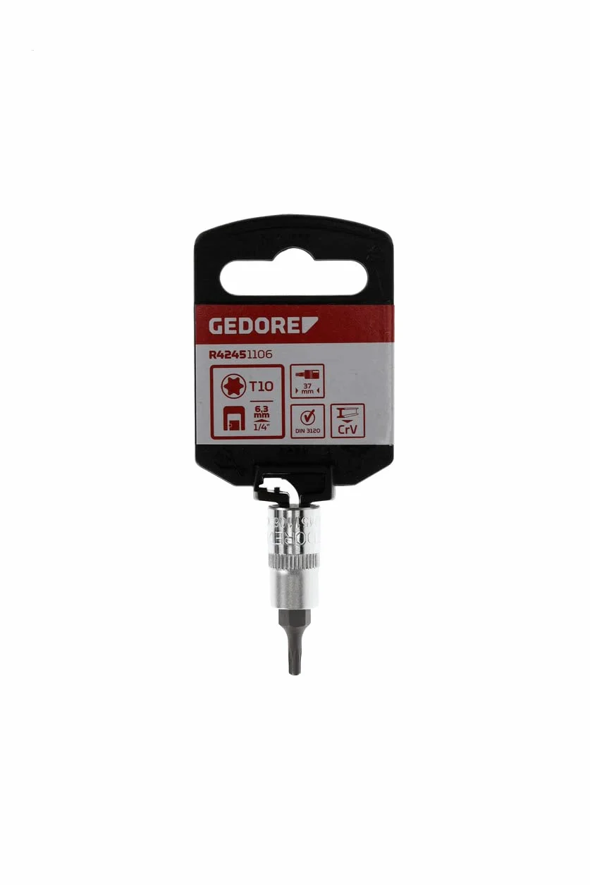 GEDORE Red końcówka wkrętaka TX T10, 1/4" 6,3 mm, końcówka śrubokręta, narzędzie, R42451106, stal