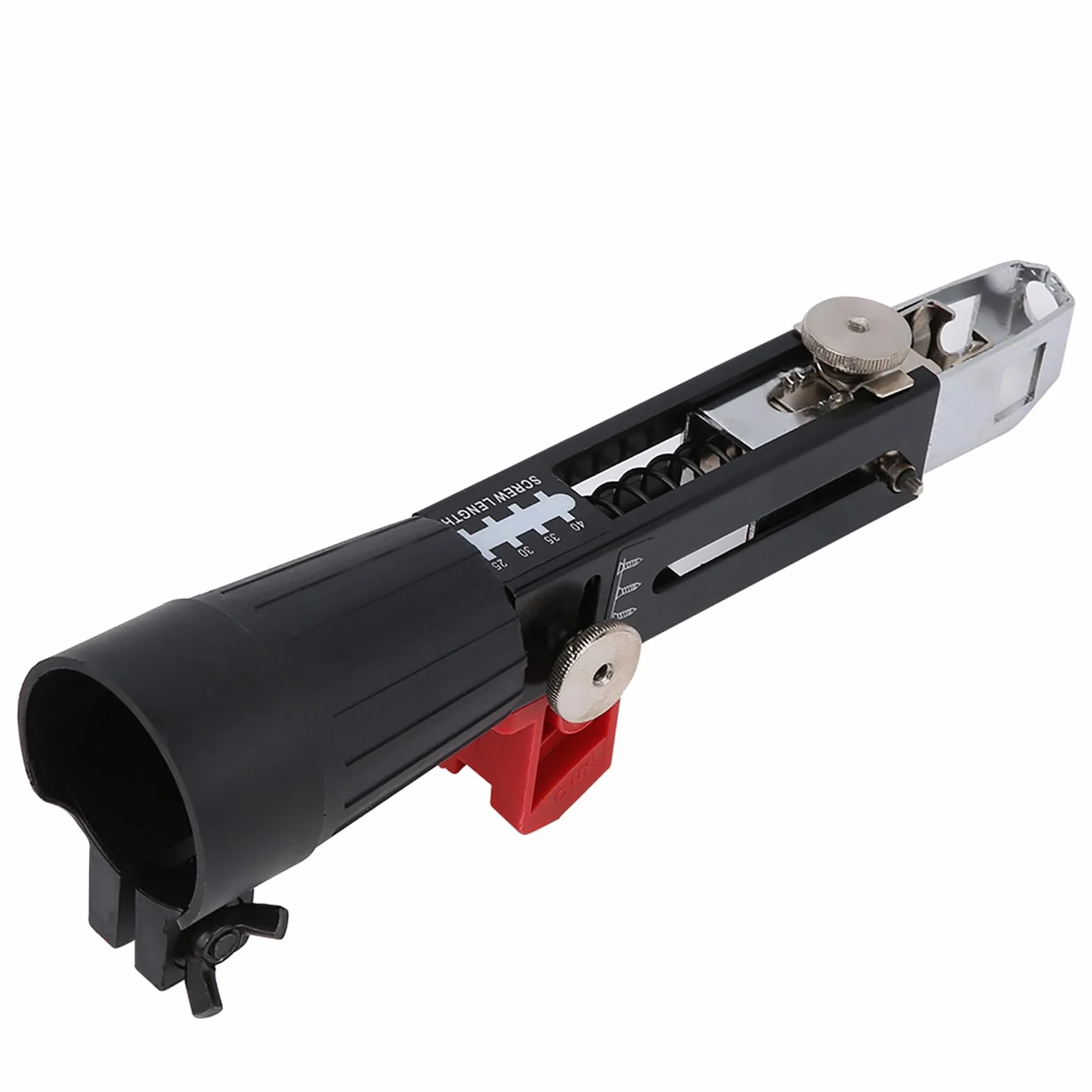 Adapter do Pistoletu do Gwoździ łańcuchowych, Automatyczny łańcuchowy Pistolet do Gwoździ ze Stopu Aluminium Sprzęt do Dokręcania Wkrętów do Wiertarki Elektrycznej Narzędzie do Obróbki Drewna, Zainsta