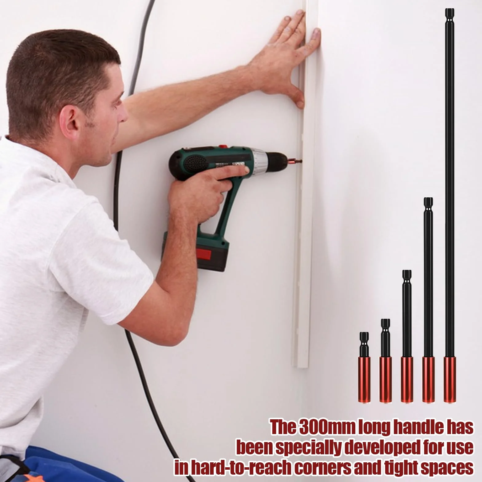 10 sztuk magnetycznych przedłużaczy bitów, przedłużki do bitów, trzpień sześciokątny 1/4 cala, uchwyty bitów 50/60/100/150/300mm, do wkrętaków i wiertarek