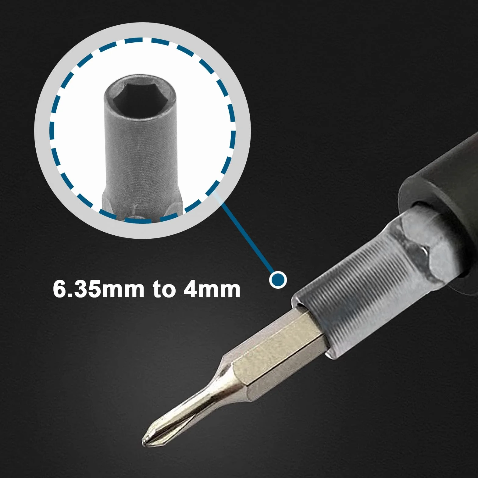 ECSiNG 2 sztuki ręczny/elektryczny śrubokręt adapter śrubokręt z uchwytem sześciokątnym precyzyjny adapter bit 6,35 mm 1/4" adapter bitowy 4 mm
