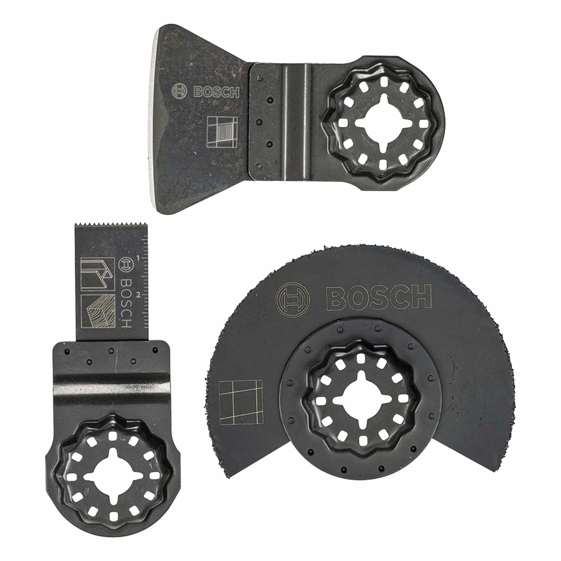 Bosch Profesional Zestaw podstawowy końcówek do płytek, 3 szt. AIZ 20 AB (1x); ATZ 52 SC (1x); ACZ 85 LMT (1x)