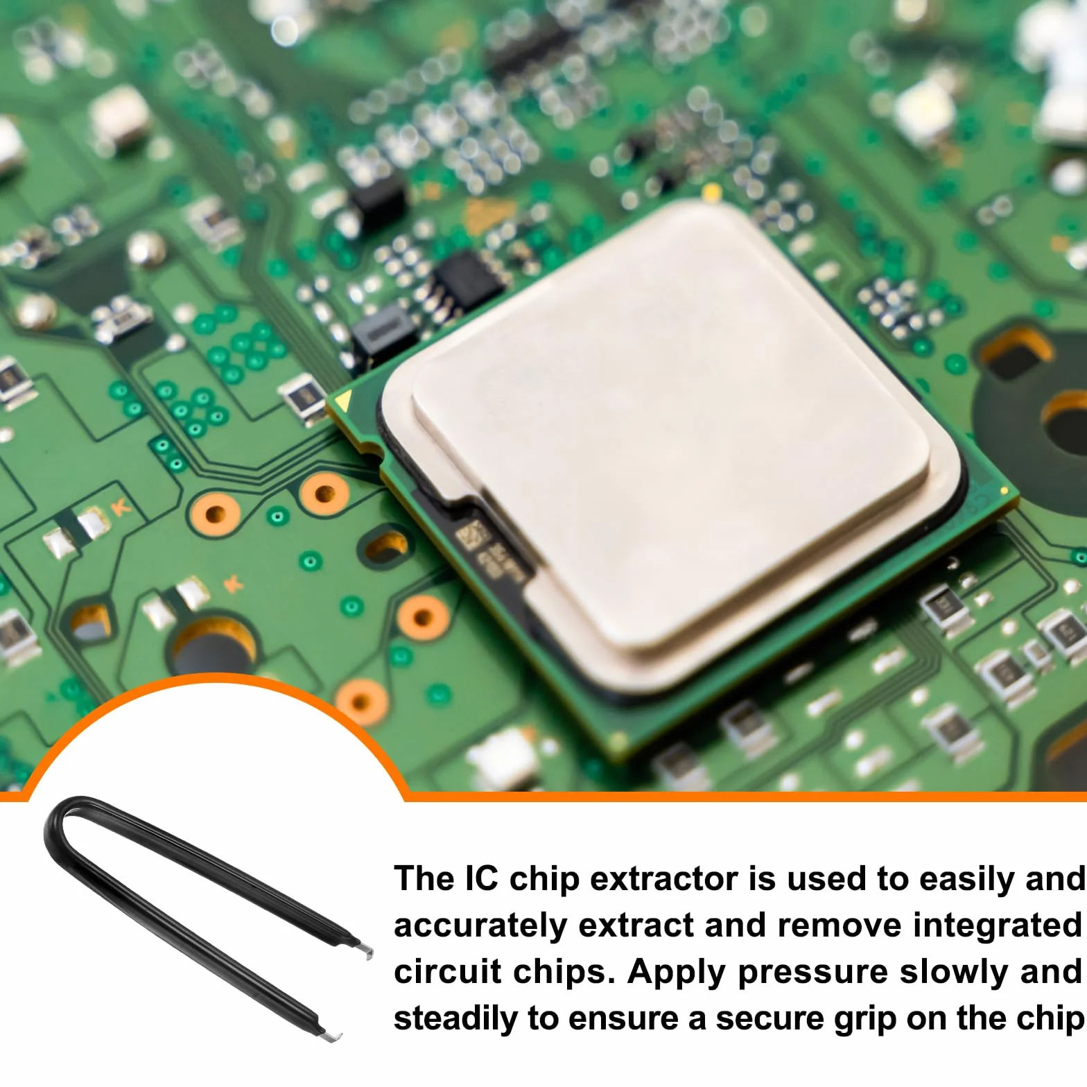 QUARKZMAN 6 szt. IC-Chip Extractor IC szczypce w kształcie litery U, stal nierdzewna, z izolowanym uchwytem winylowym, elementy płyty głównej, elementy obwodów obwodowych, ekstraktor chipów do