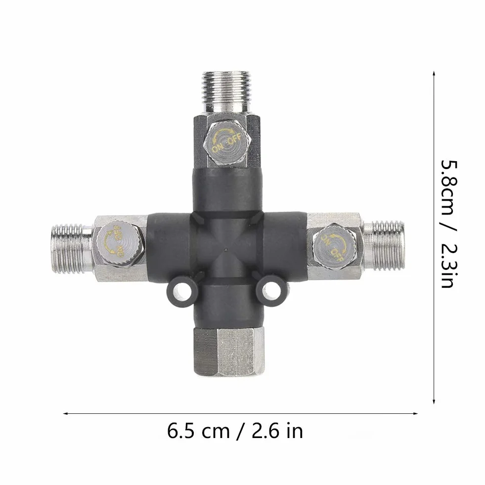 3-Dro?ny Adapter Rozdzielacza Powietrza do Aerografu, Z??cze W??a 1/8", Metalowy Dystrybutor Powietrza do Po??cze¨½ Aerografu