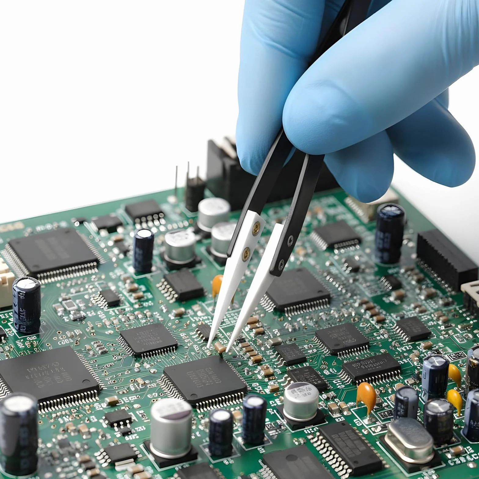 3-częściowy zestaw pęset ceramicznych, nieprzewodzące, odporne na wysokie temperatury, antymagnetyczne, elektroniczne pęsety do lutowania, końcówka wygięta końcówka do szpuli, biżuterii, naprawy