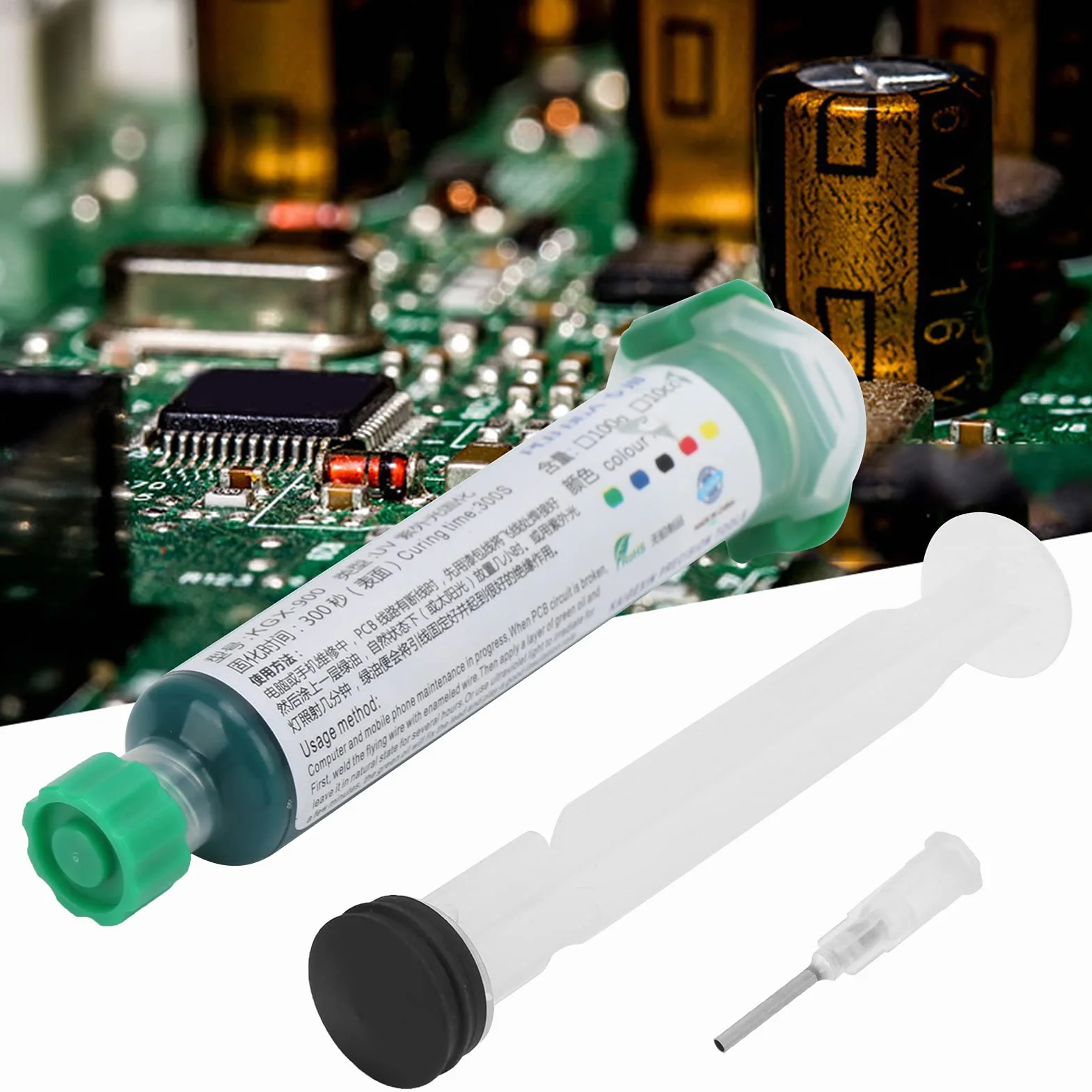 KGX-900 zielony (10 cm3) tusz do maski lutowniczej utwardzany promieniami UV z drukiem pinowym PCB płytka drukowana izolacja konformalny lakier