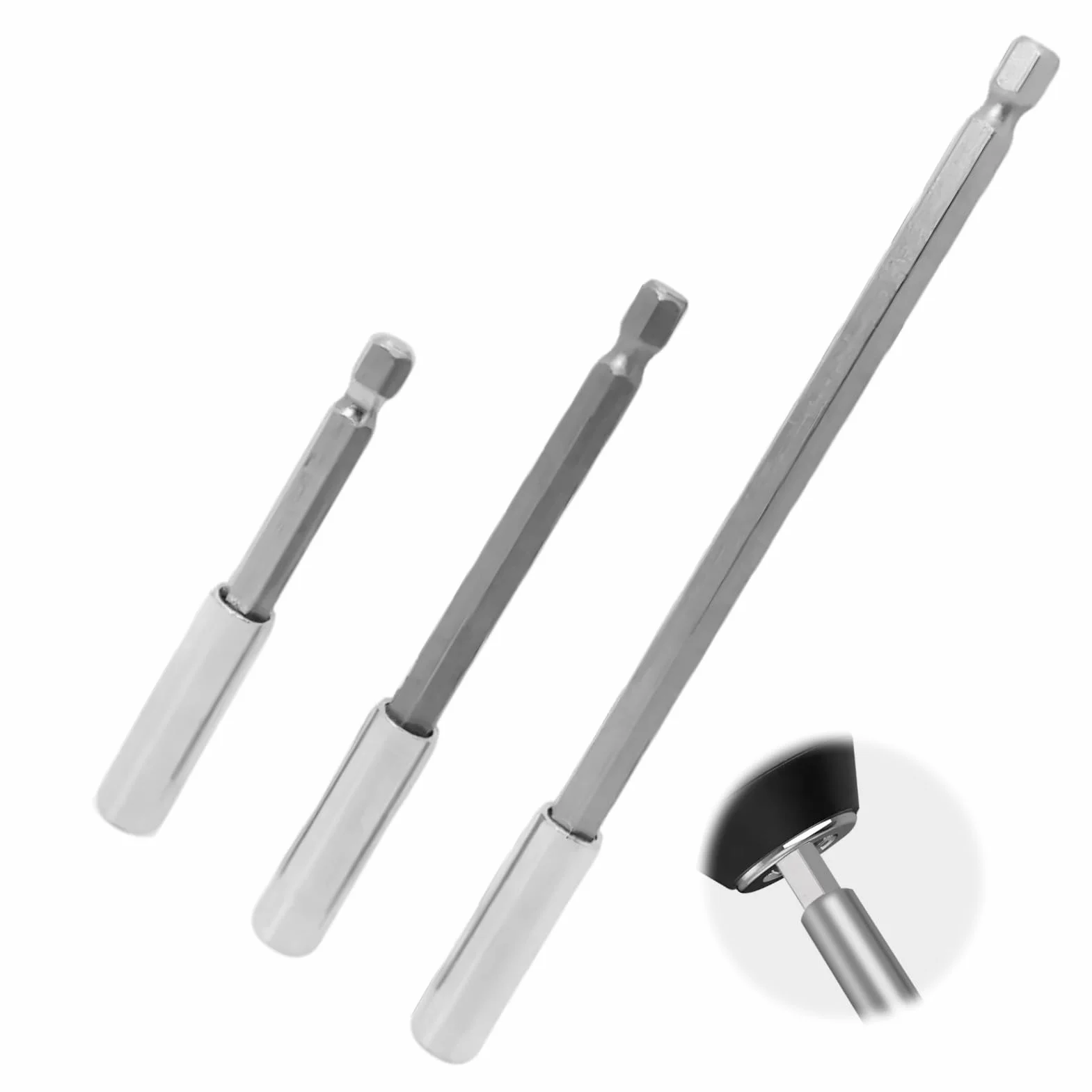 Hex-shank magnetyczny przedłużacz uchwytu wiertła, pręt przedłużający do wiertarki 6,35 mm, długości 75/100/150 mm, uniwersalna szybka wymiana do wiertarek