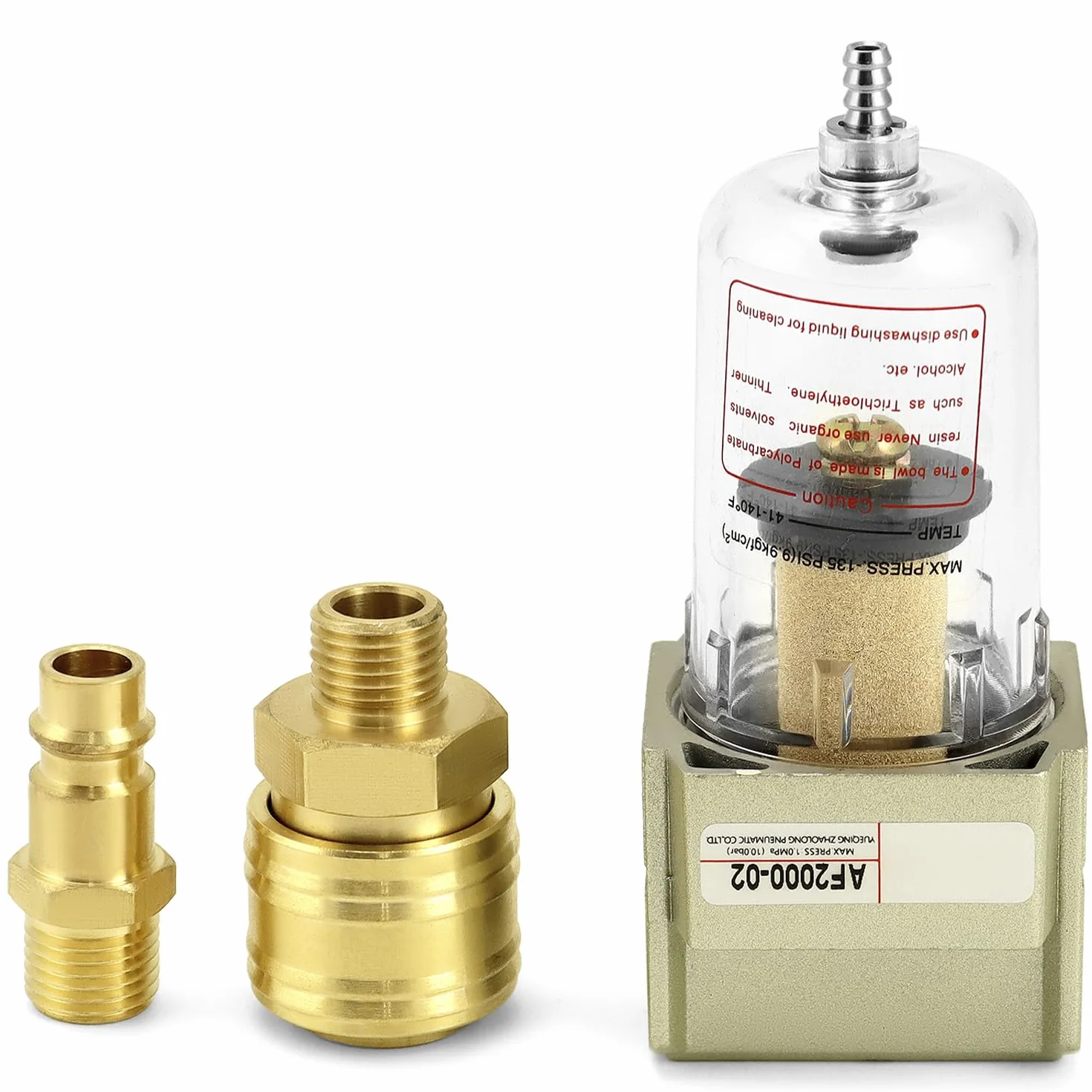 QWORK® filtr sprężonego powietrza, separator wody i oleju, separator sprężonego powietrza, 1/4", szybkozłączka
