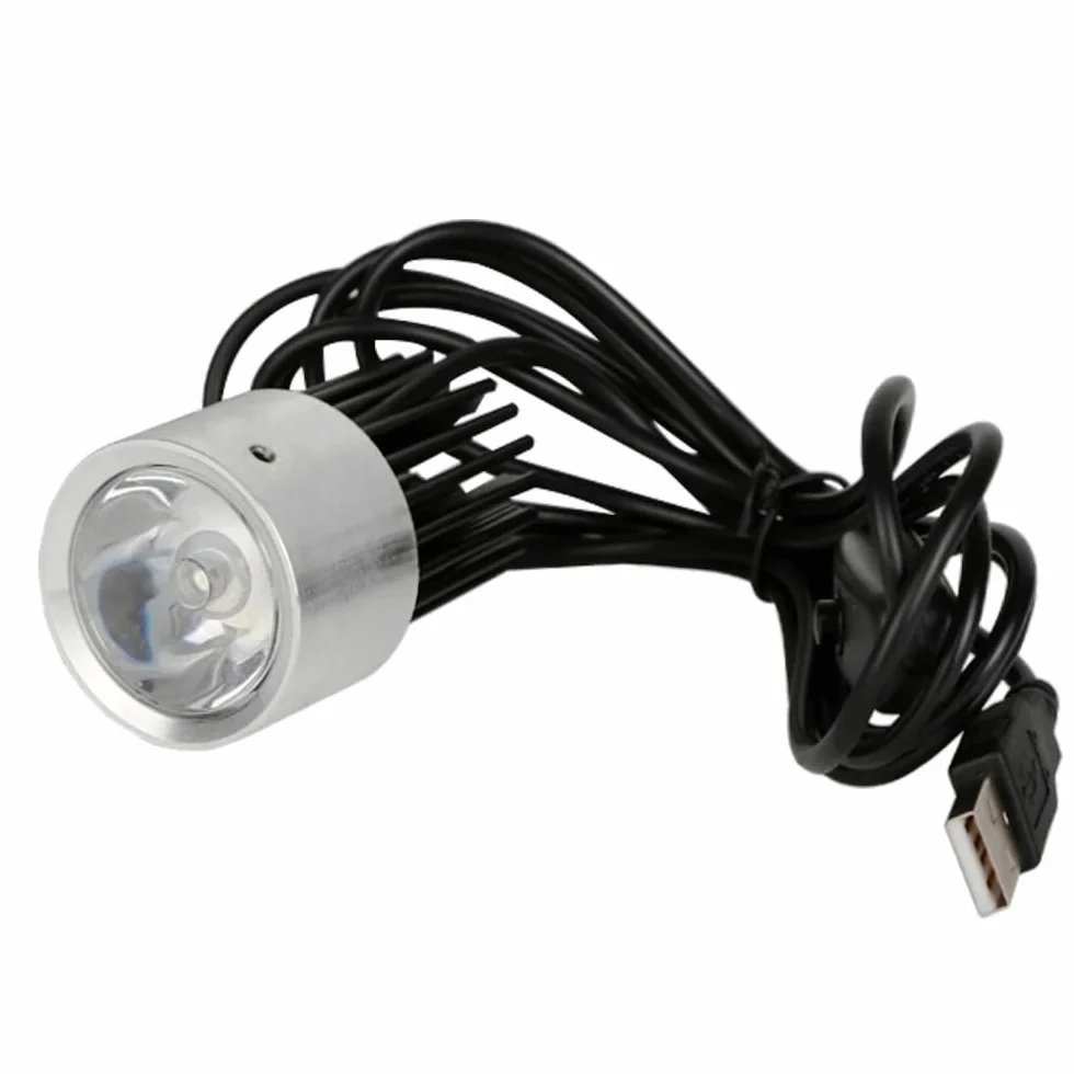 Srebrna lampa UV - do utwardzania Soldermask | Fioletowy UV LED, USB 5V, kabel 180cm | 5,9x3,9cm | Do obwodów drukowanych | Akcesoria elektroniczne