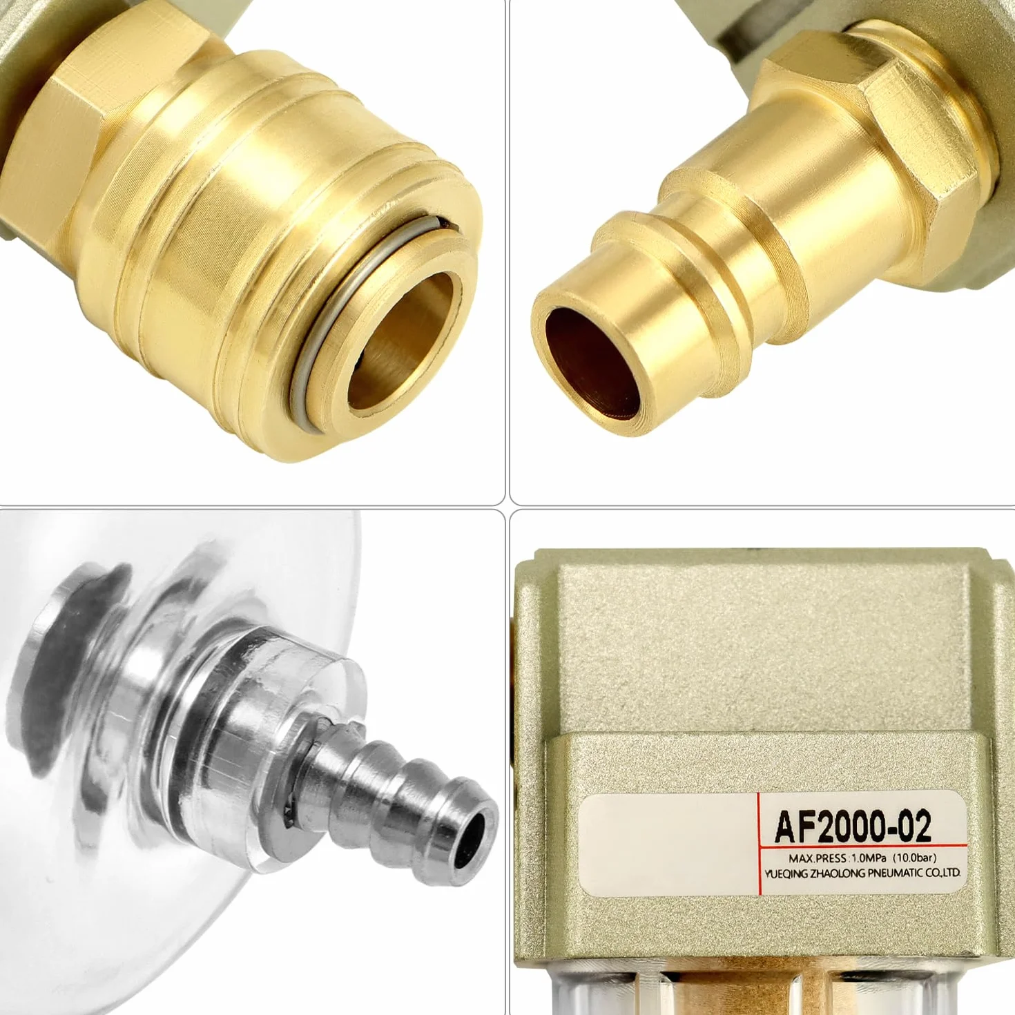 QWORK® filtr sprężonego powietrza, separator wody i oleju, separator sprężonego powietrza, 1/4", szybkozłączka