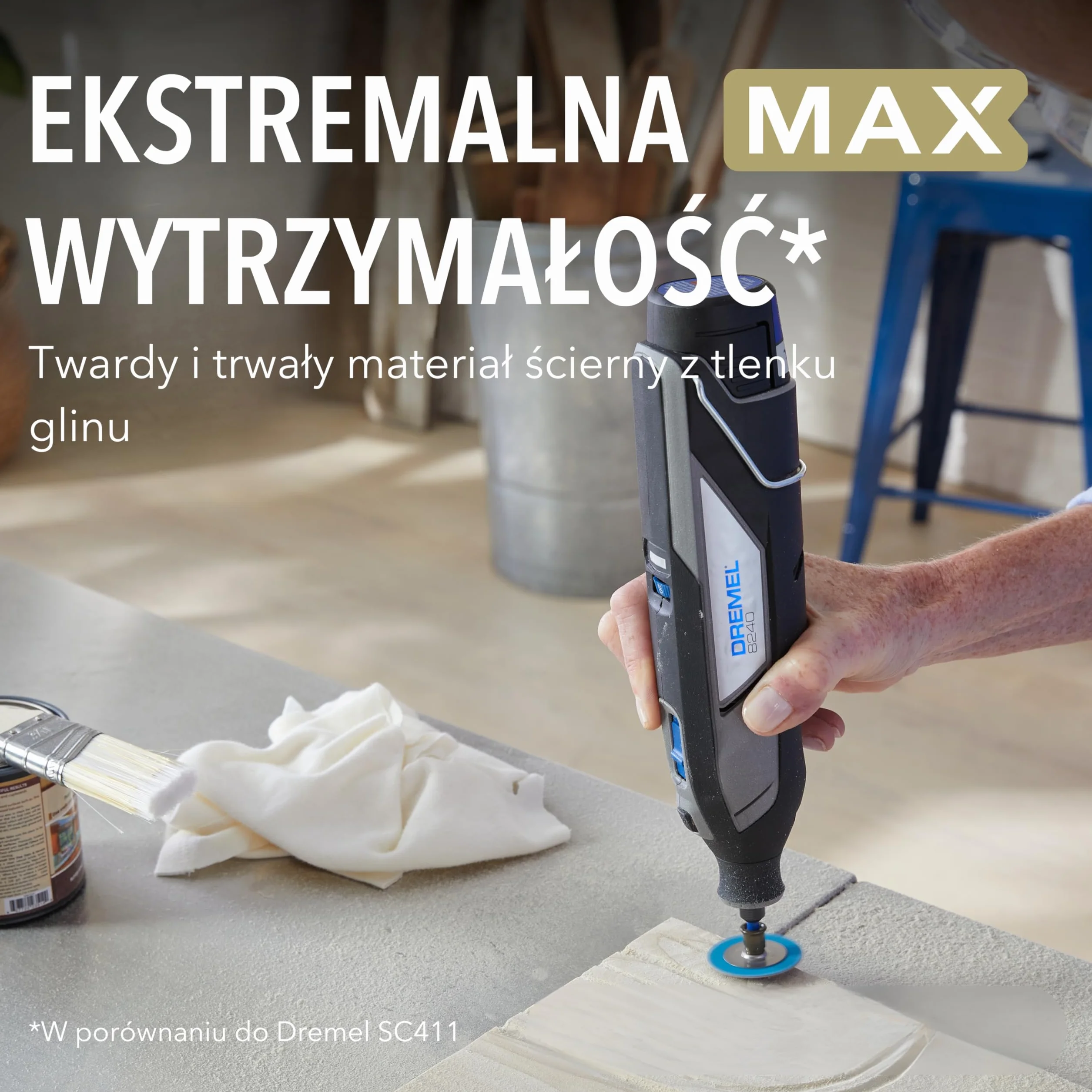 Dremel MAX wysokowydajna tarcza szlifierska (SC411DM), 3 tarcze szlifierskie z tlenku glinu o średnicy 3,2 mm do kształtowania/wygładzania drewna, tworzywa sztucznego, metalu