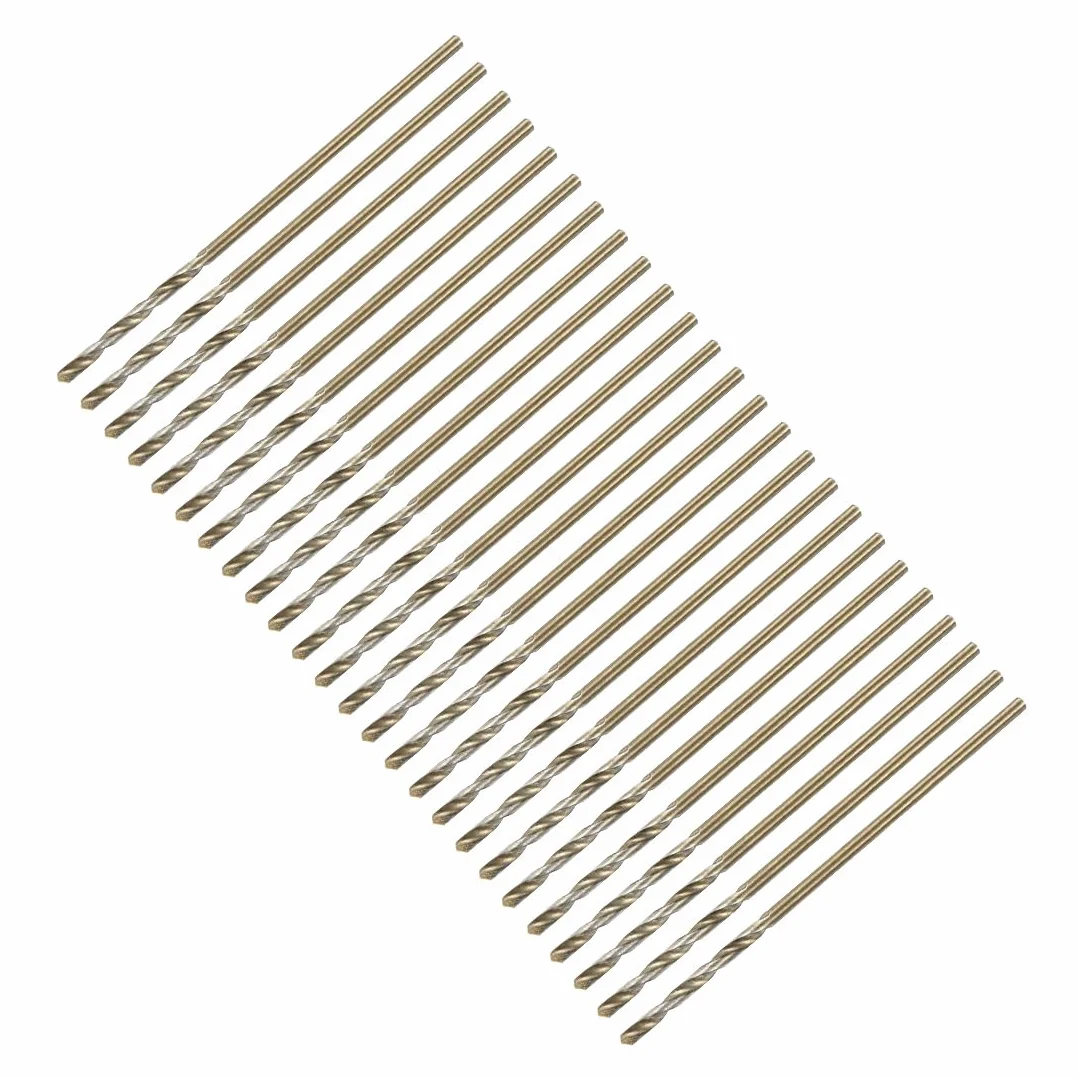 QUARKZMAN 24 sztuki wierteł spiralnych z prostym trzpieniem 1 mm, stal szybkotnąca powlekana tytanem i czarnym azotkiem (HSS) 4341 z trzonkiem 1 mm, metal, tworzywo sztuczne, drewno