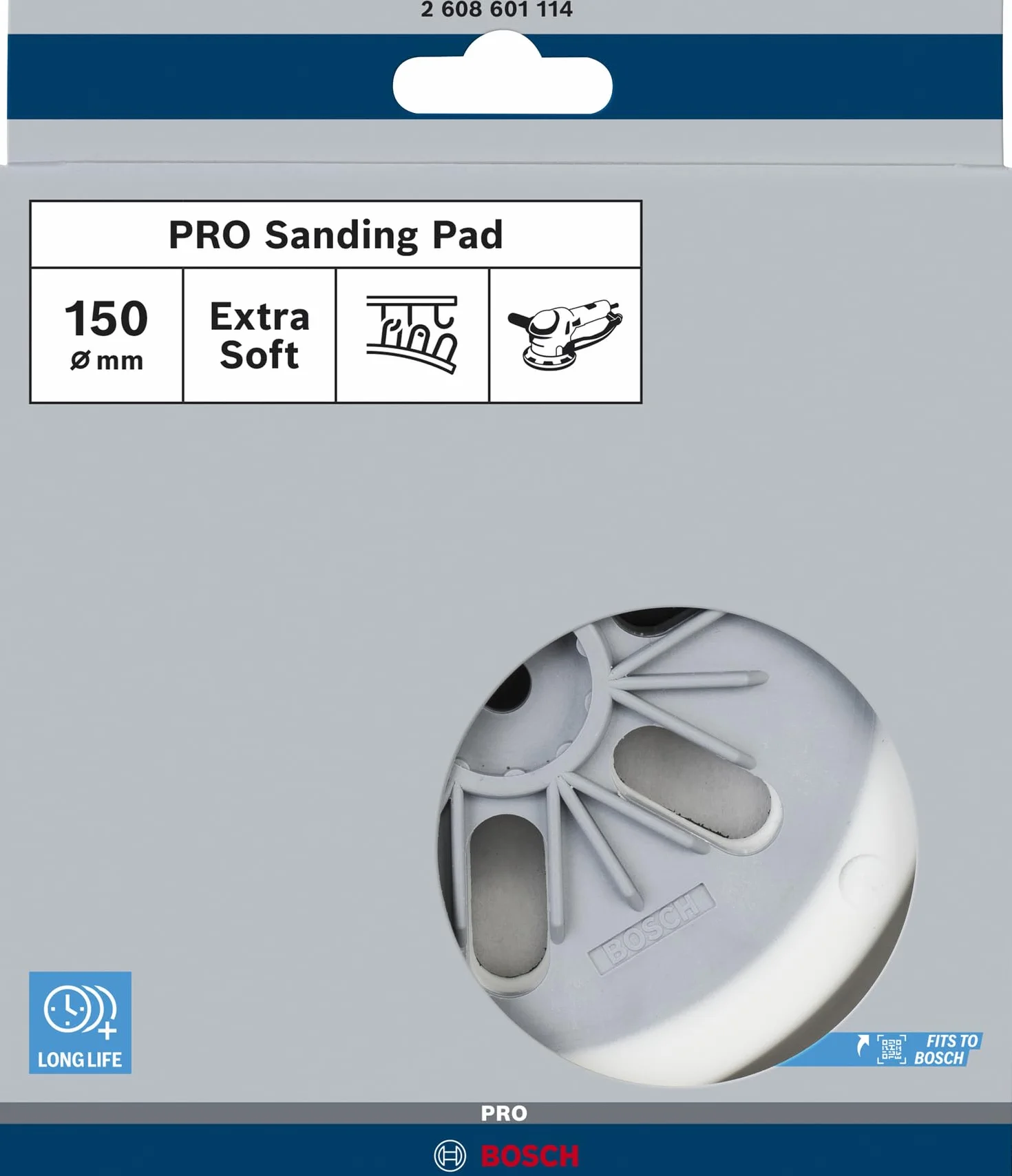 Bosch Professional 2608601114 płyta szlifierska do GEX150AC, biała, 150 mm