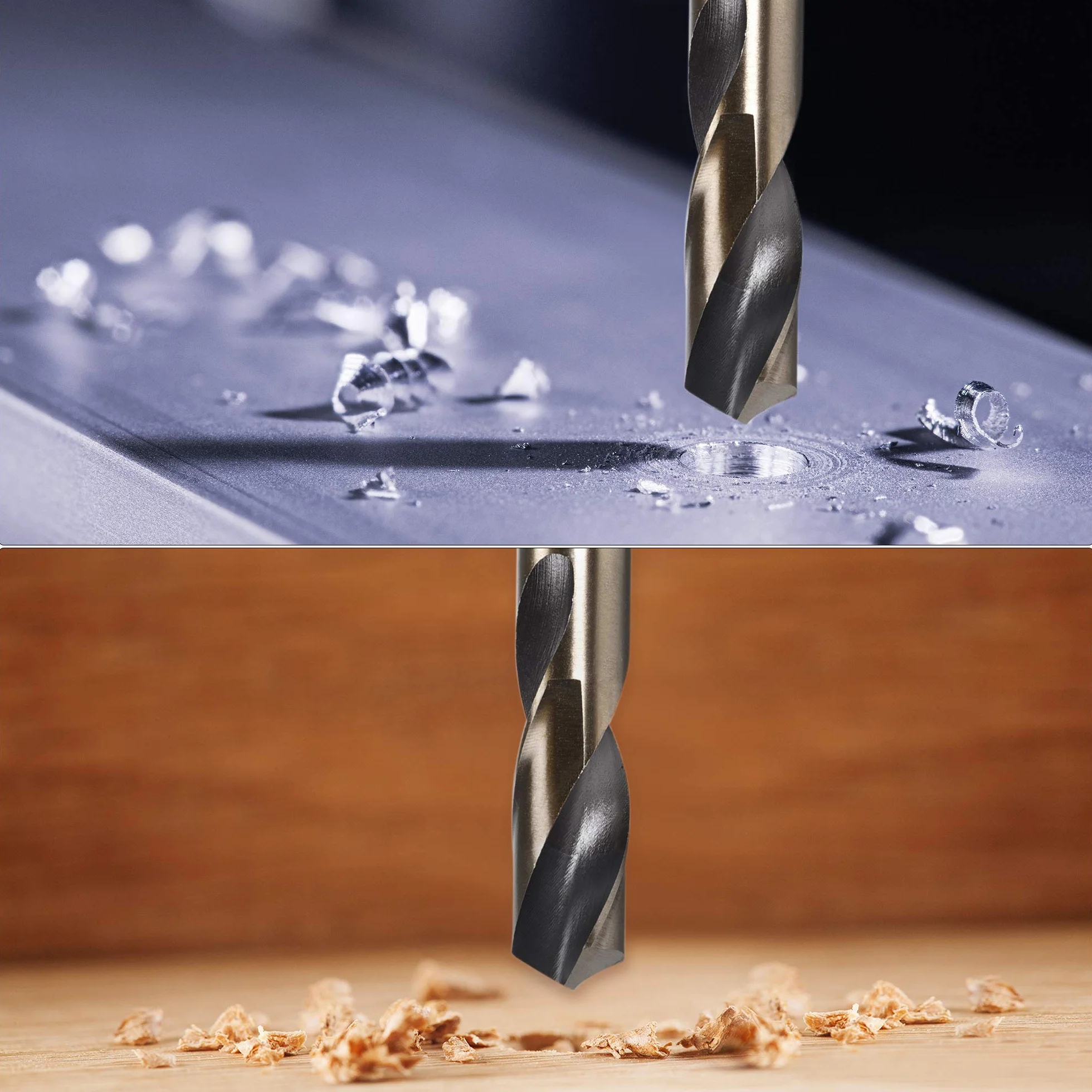 QUARKZMAN 24 sztuki wierteł spiralnych z prostym trzpieniem 1 mm, stal szybkotnąca powlekana tytanem i czarnym azotkiem (HSS) 4341 z trzonkiem 1 mm, metal, tworzywo sztuczne, drewno