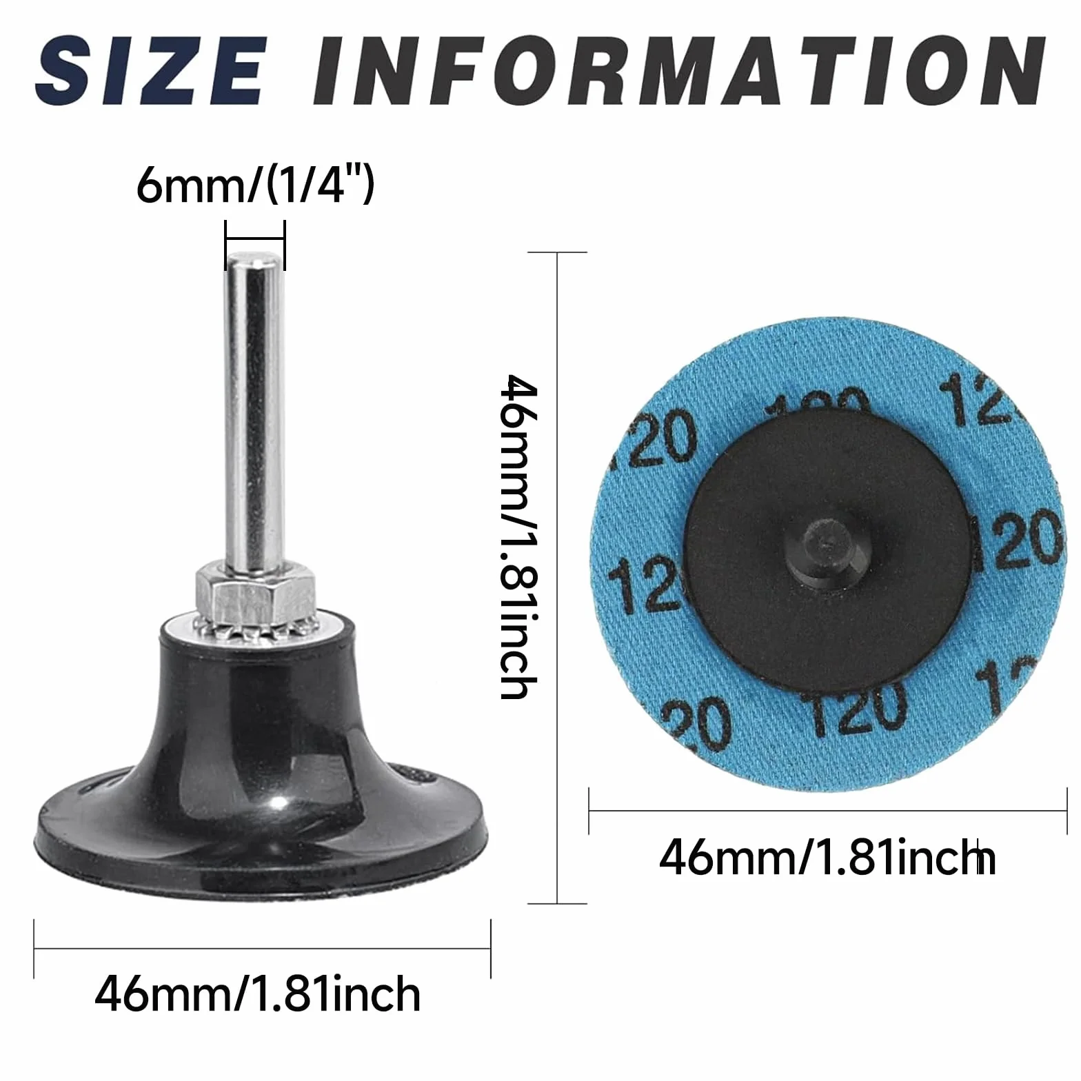 Tarcze szlifierskie do szybkiej wymiany 50 mm, 48 szt. zestaw tarcz szlifierskich z uchwytami 1/4 cala ziarnistość 40/60/80/120 matryca szlifierka kondycjonowanie powierzchni