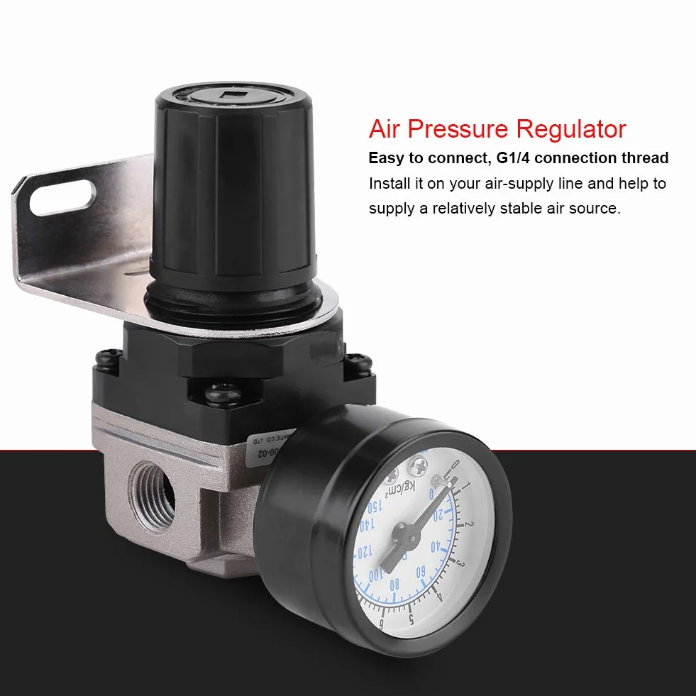 Reduktor ciśnienia G1/4 Regulator ciśnienia Haofy Zawór kontroli ciśnienia z manometrem 0,05 ~ 0,85Mpa Regulowany zawór sterujący przełącznikiem ciśnienia Zawór kontroli ciśnienia dla sprężarki powietrza Sprężarka powietrza