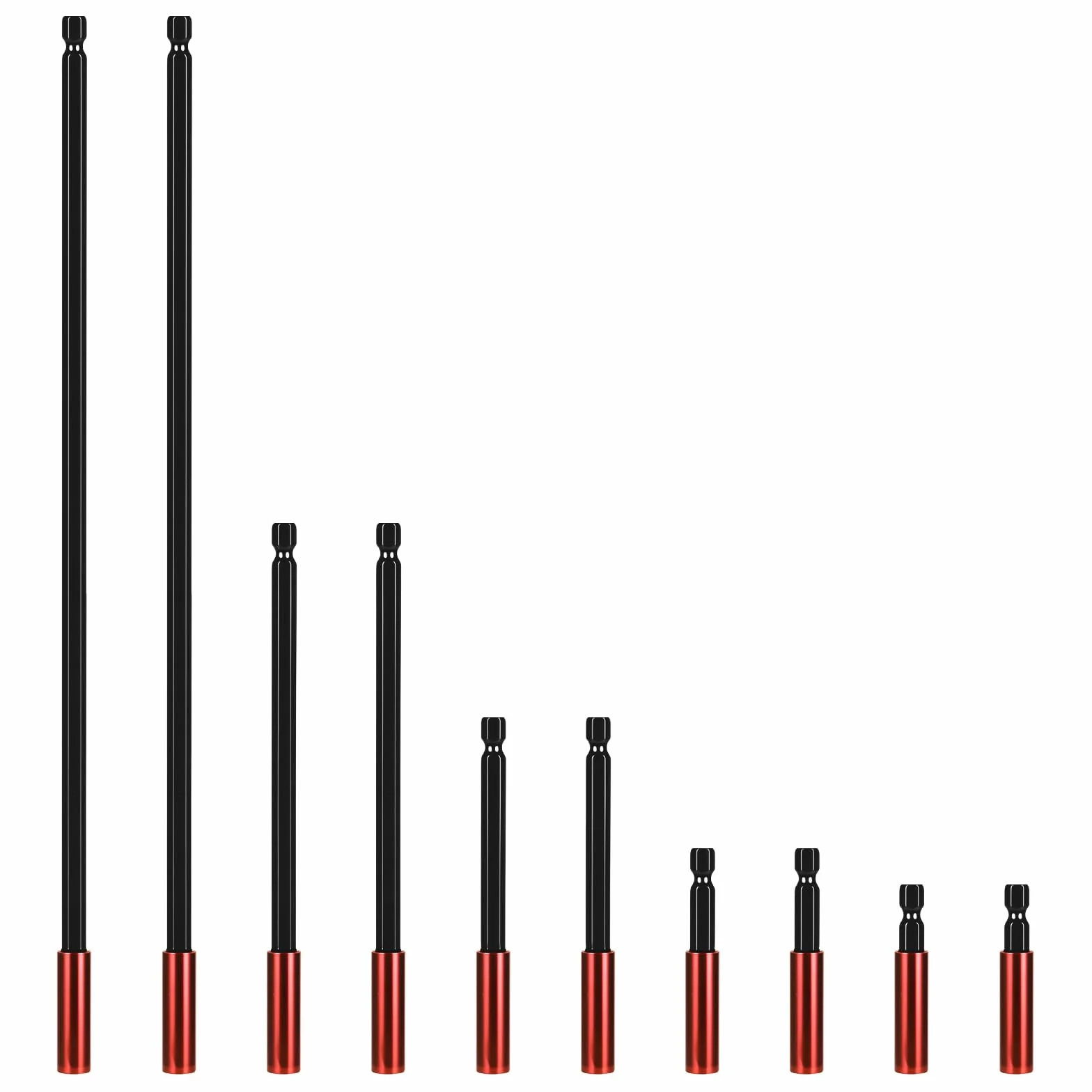 10 sztuk magnetycznych przedłużaczy bitów, przedłużki do bitów, trzpień sześciokątny 1/4 cala, uchwyty bitów 50/60/100/150/300mm, do wkrętaków i wiertarek