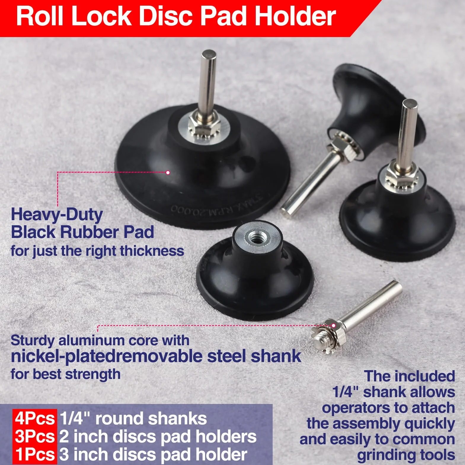 SPEEDWOX Disc Pad uchwyt Disc Pad tarcza do szybkiej wymiany krążka adaptera 2 cale tarcze szlifierskie 8 cm szlifierka 8 cm tarcza szlifierska z trzonkiem 1/4" do polerowania