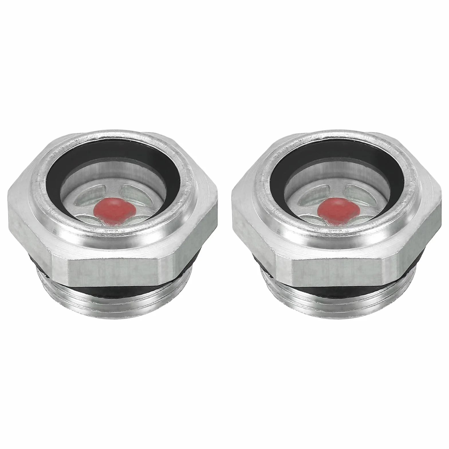 PATIKIL Wziernik oleju sprężarki powietrza, 2 sztuki M22 x 1,5 gwint zewnętrzny stop aluminium olej wskaźnik poziomu cieczy części sprężarki powietrza z o-ringiem