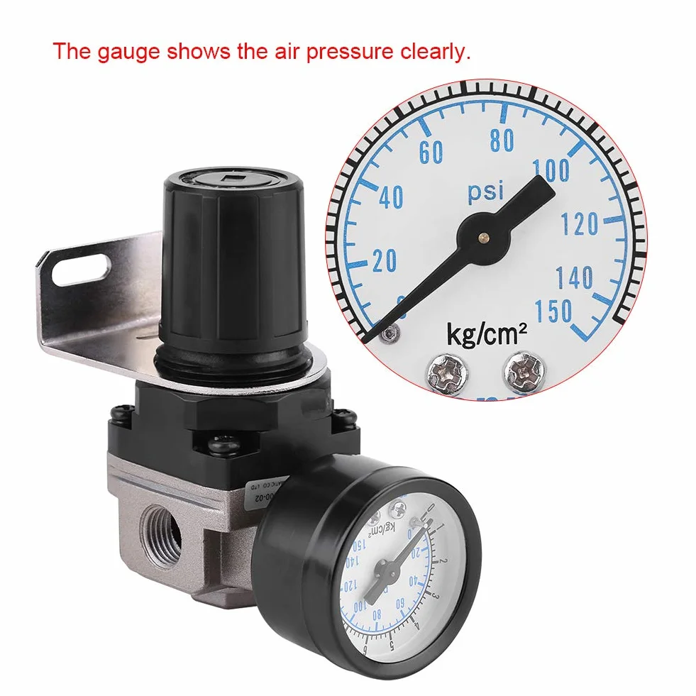 Reduktor ciśnienia G1/4 Regulator ciśnienia Haofy Zawór kontroli ciśnienia z manometrem 0,05 ~ 0,85Mpa Regulowany zawór sterujący przełącznikiem ciśnienia Zawór kontroli ciśnienia dla sprężarki powietrza Sprężarka powietrza
