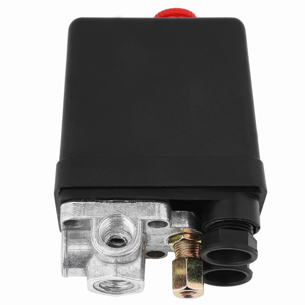 Heavy Duty 240V 16A Czteroportowy Przełącznik Ciśnieniowy Sprężarki Powietrza Sterowanie 90PSI -120PSI 13 * 8 * 6 Przełącznik Ciśnieniowy Sprężarki