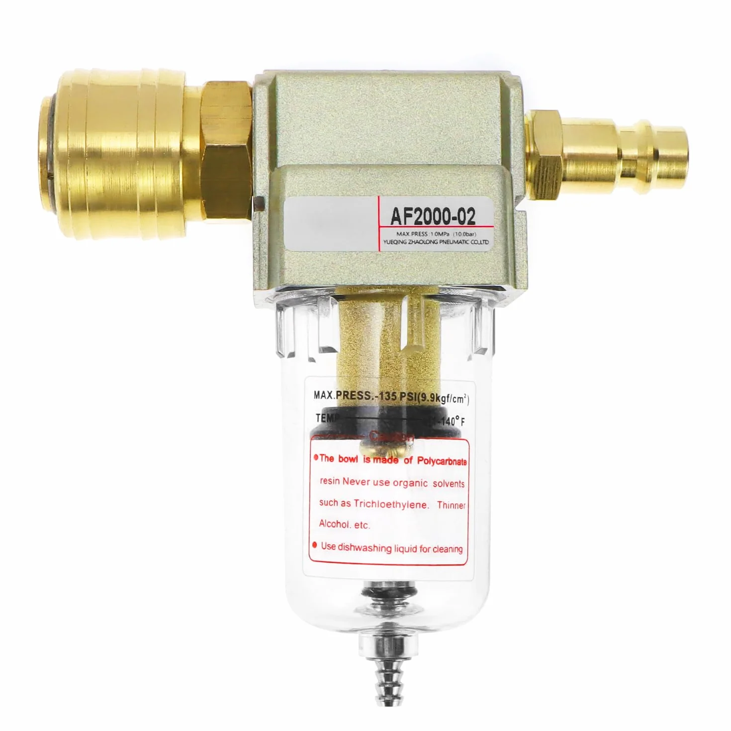 QWORK® filtr sprężonego powietrza, separator wody i oleju, separator sprężonego powietrza, 1/4", szybkozłączka