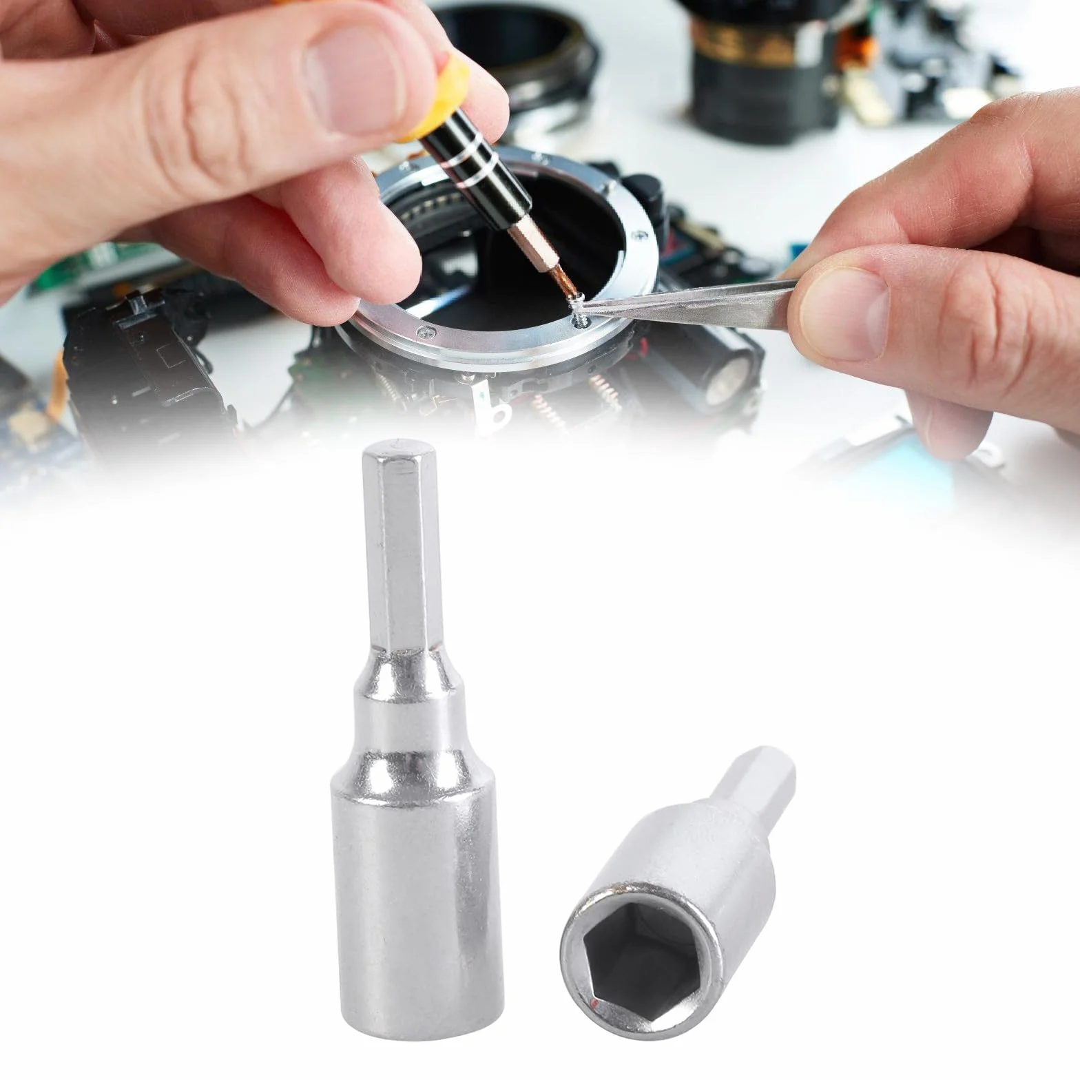 Adapter bitowy 4 mm do 6,35 mm tuleja gniazdowa sześciokątny przetwornik adapter gniazdo do śrubokręta wiertarka elektroniczny konwerter bitów