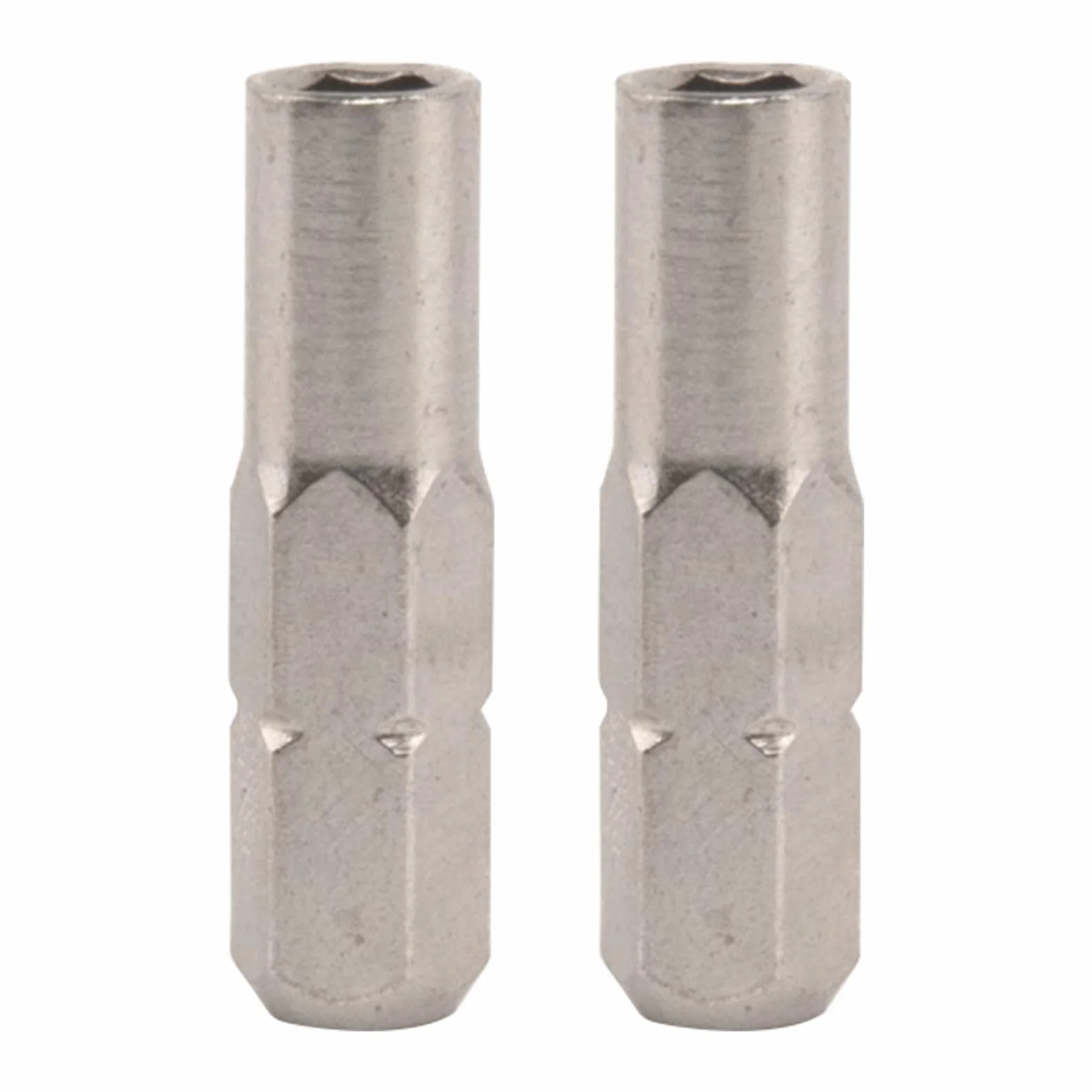 2 sztuki sześciokątnych nasadek wkrętakowych, adapter bitowy 1/4 cala, niklowany, magnetyczny konwerter sześciokątny, uchwyt 6,35 mm do 4 mm