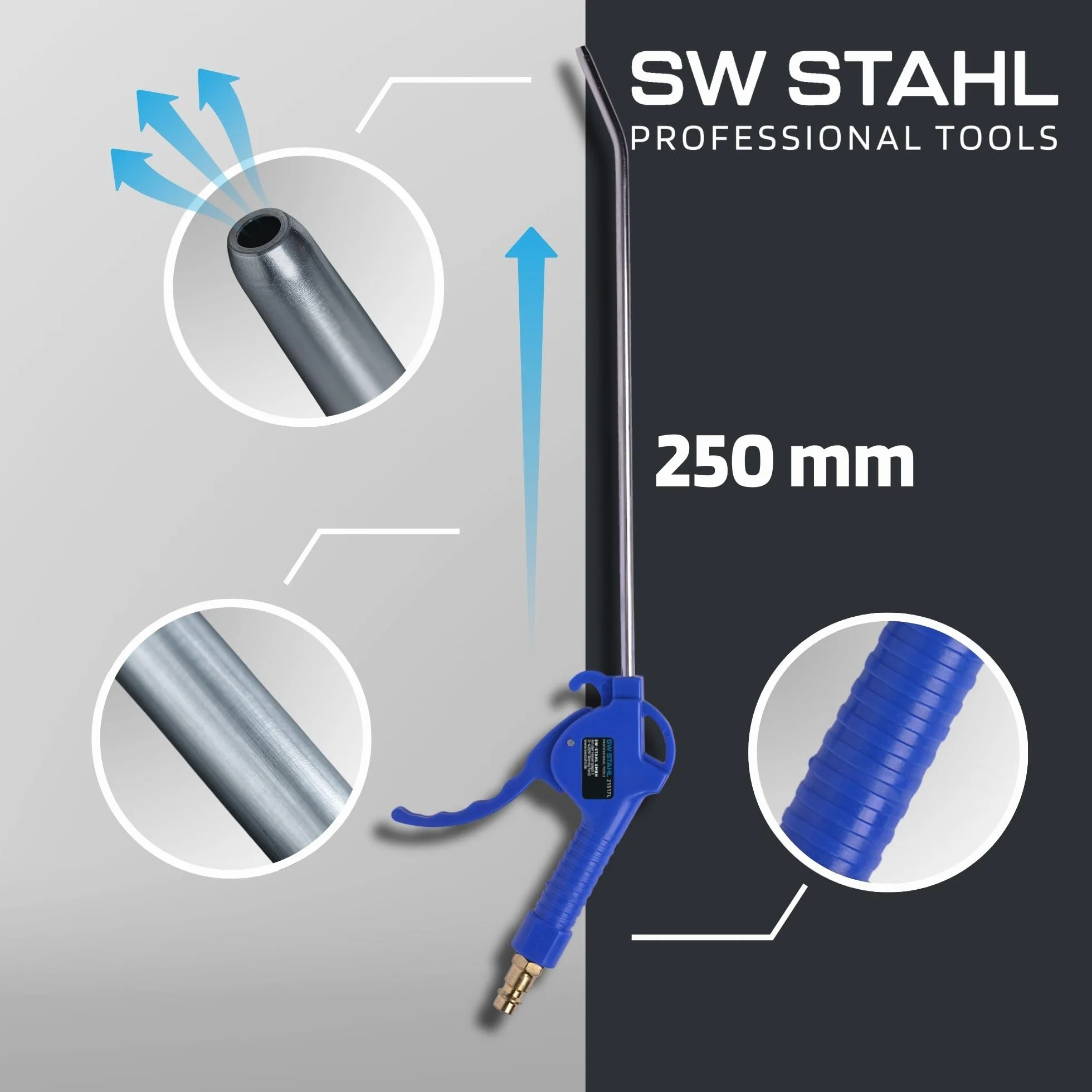 SW-Stahl 21517L pistolet do wydmuchiwania sprężonego powietrza 250 mm