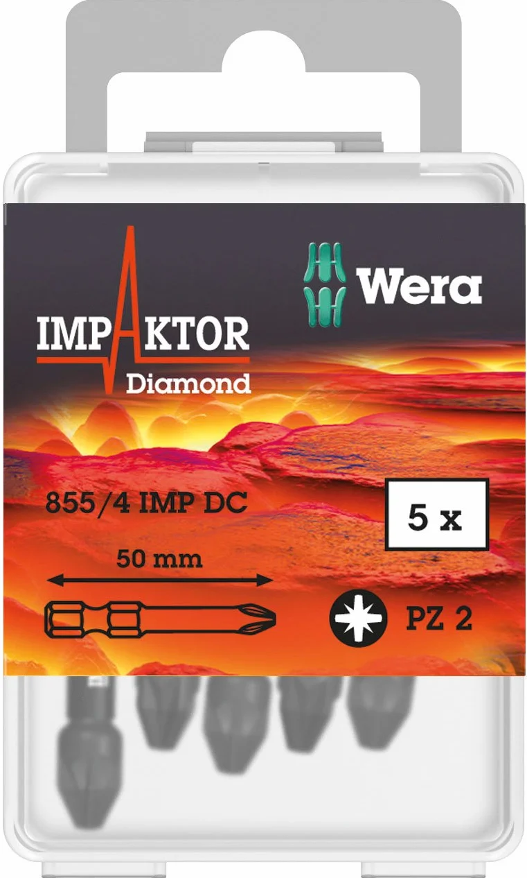 Wera 5057661001 855/4 IMP DC Impaktor bity PZ 2 x 50, 2 x 50 mm