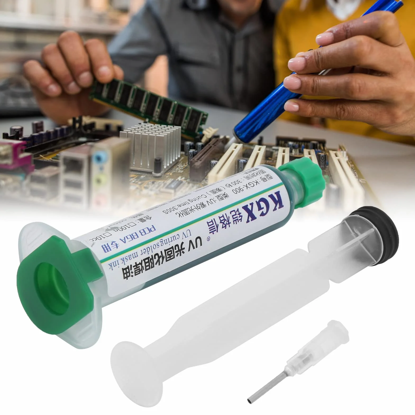 KGX-900 zielony (10 cm3) tusz do maski lutowniczej utwardzany promieniami UV z drukiem pinowym PCB płytka drukowana izolacja konformalny lakier