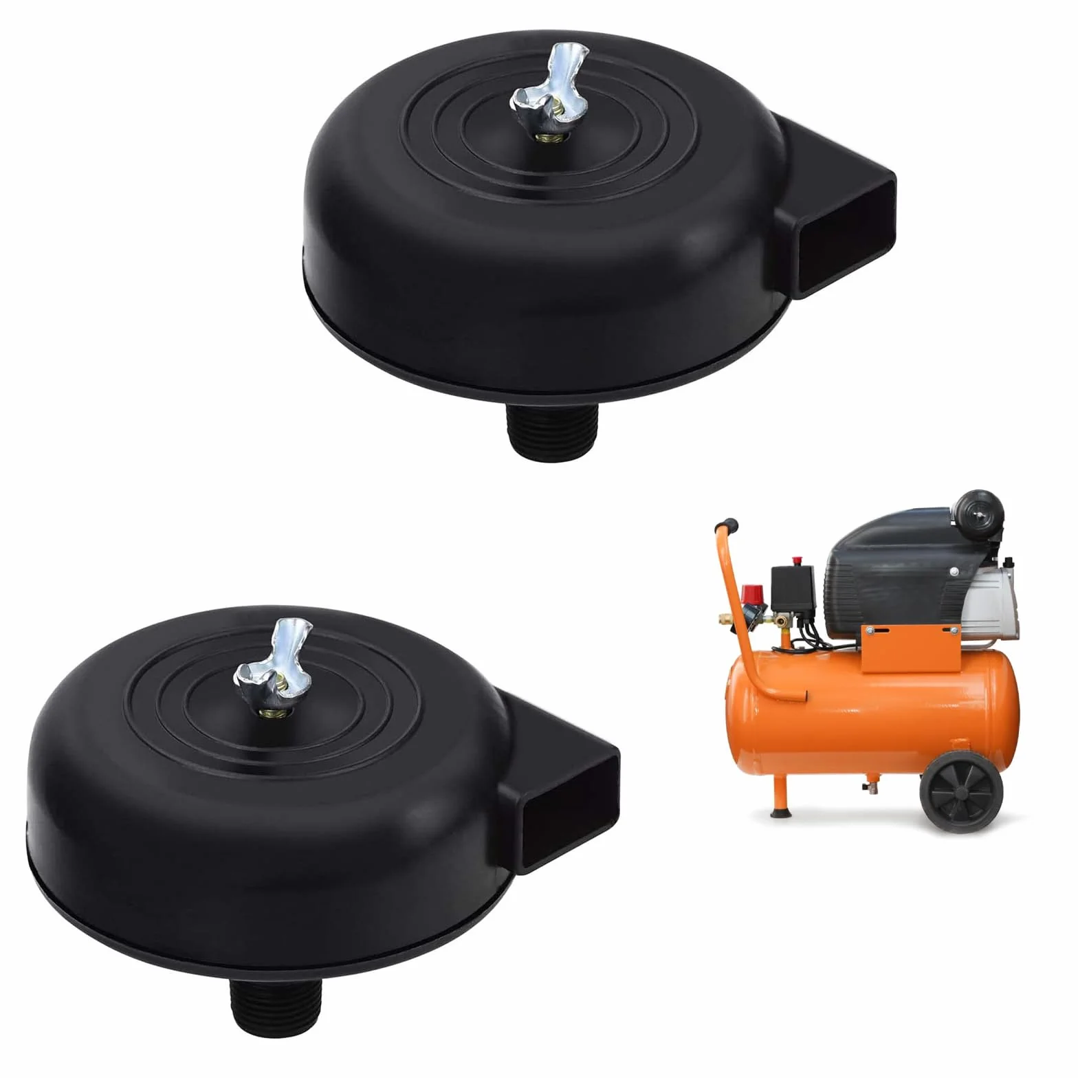2 sztuki sprężarki powietrza filtr ssący, tłumik, kompresor, filtr tłumika powietrza 3/8" 16 mm, 16 mm, 3/8 PT filtr ssący, do tłokowej sprężarki tłokowej, 2 sztuki