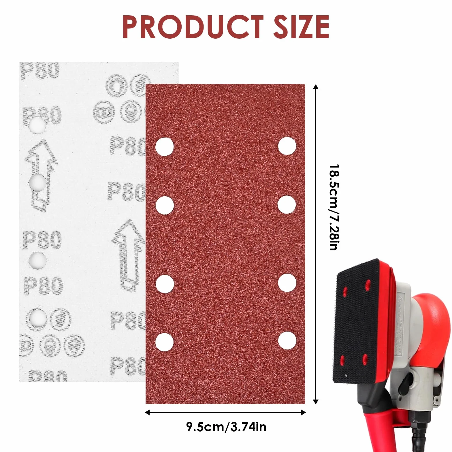 Zestaw Papierów Ściernych, 93 x 185 mm, 50 Sztuk