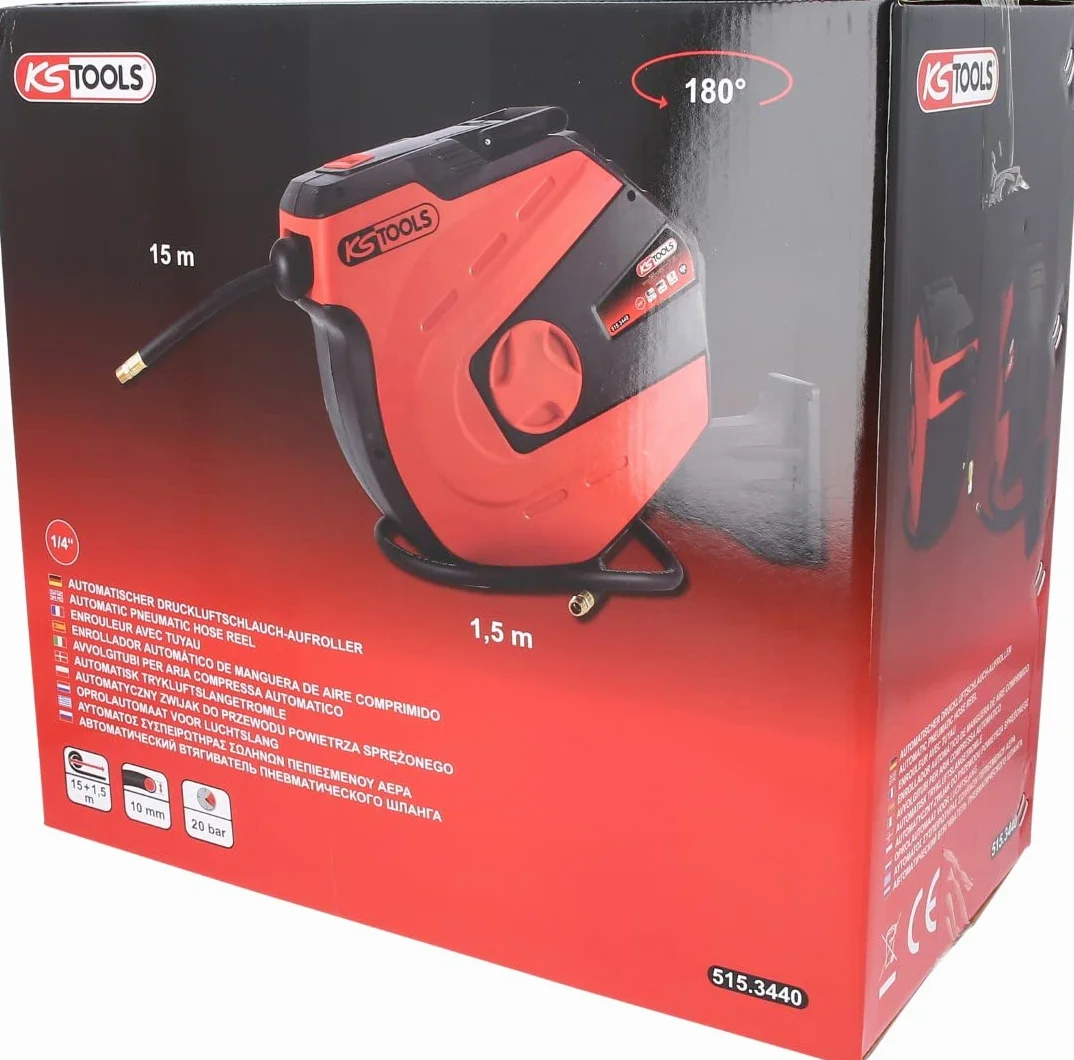 KS Tools 515.3440 Automat zwijak do przew. powietrza sprez Ø 10mm x 15m