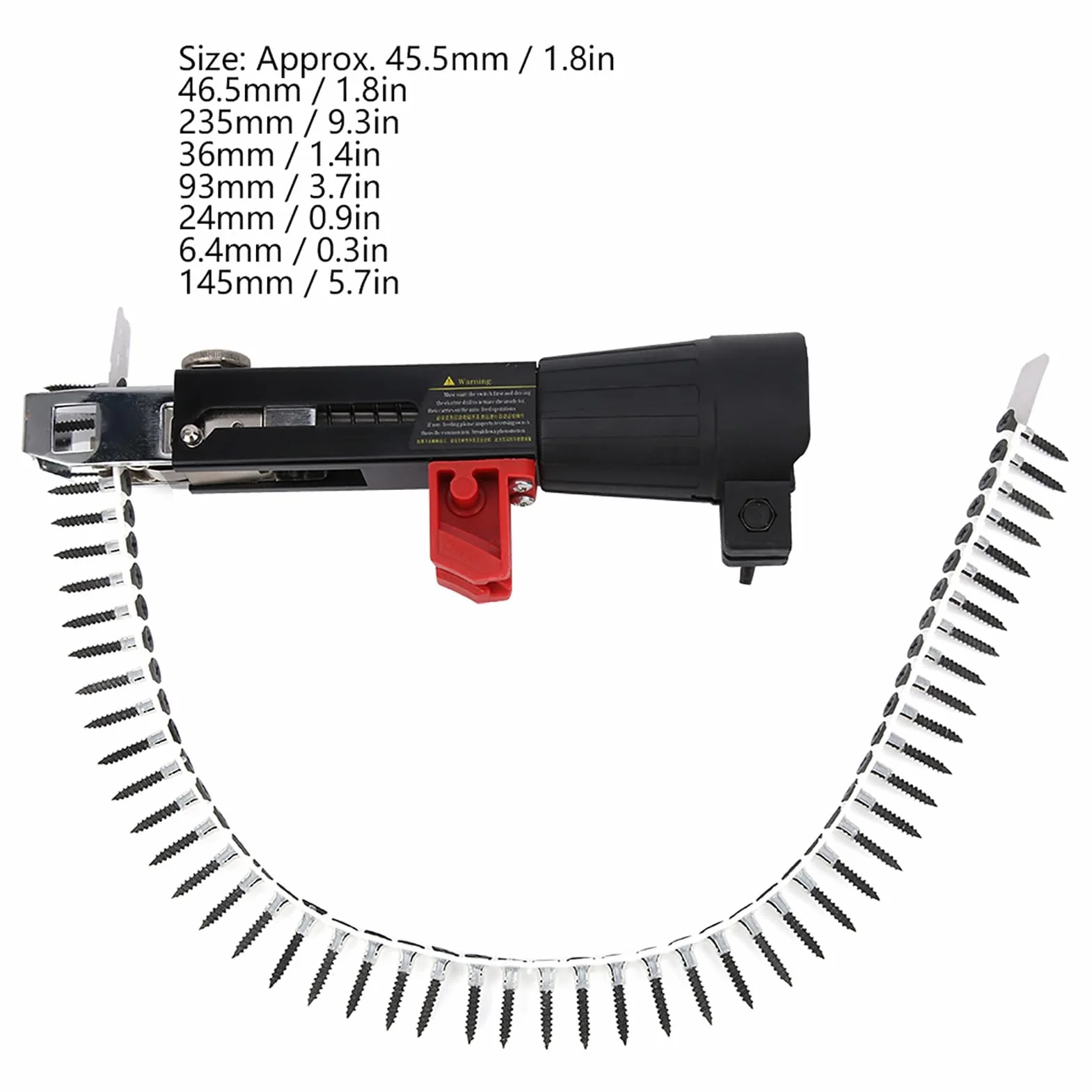 Adapter do Pistoletu do Gwoździ łańcuchowych, Automatyczny łańcuchowy Pistolet do Gwoździ ze Stopu Aluminium Sprzęt do Dokręcania Wkrętów do Wiertarki Elektrycznej Narzędzie do Obróbki Drewna, Zainsta