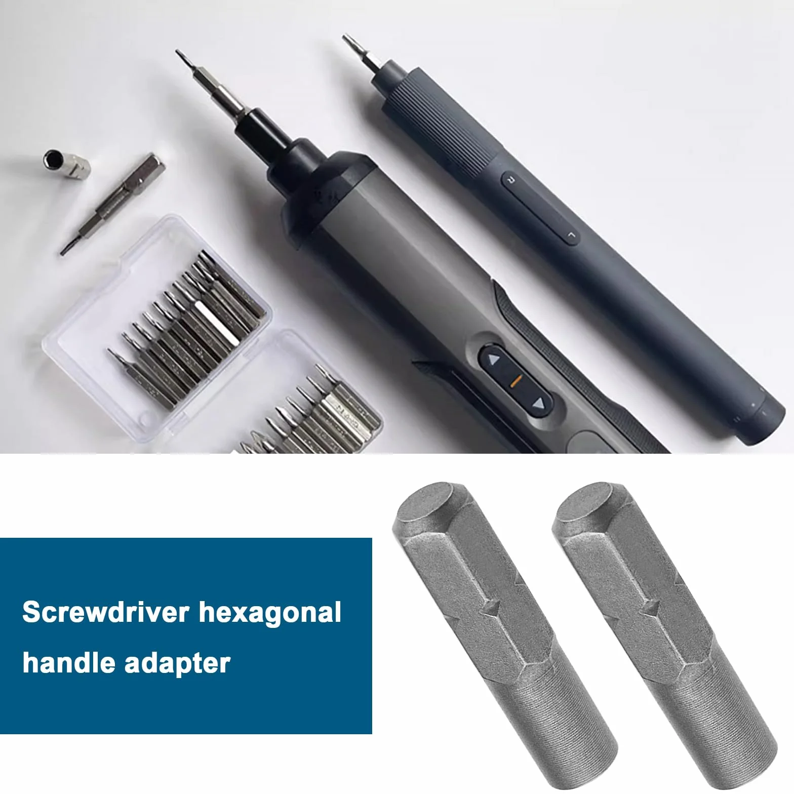 ECSiNG 2 sztuki ręczny/elektryczny śrubokręt adapter śrubokręt z uchwytem sześciokątnym precyzyjny adapter bit 6,35 mm 1/4" adapter bitowy 4 mm