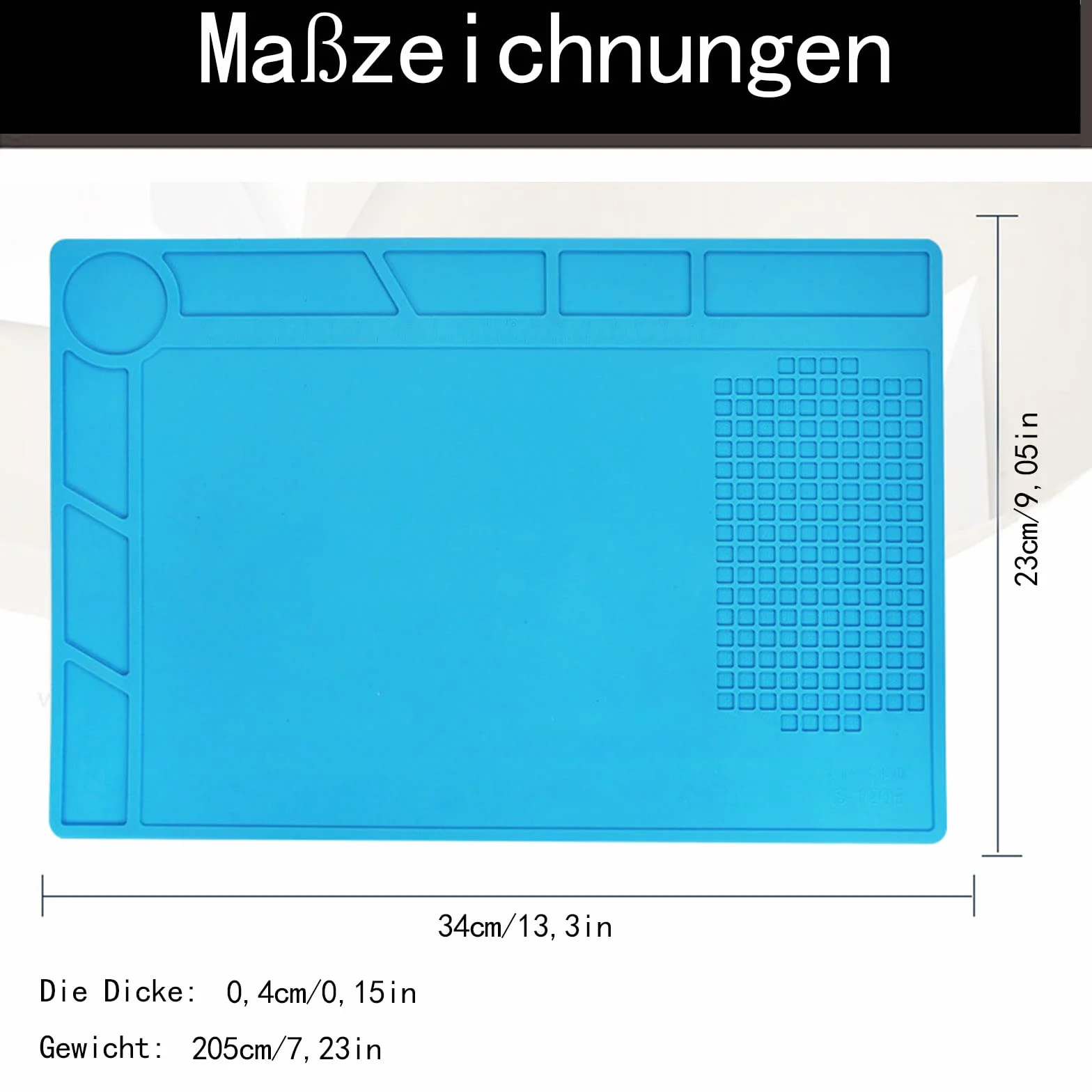 Mata lutownicza, antystatyczna mata naprawcza, 34 x 23 cm, mata lutownicza ze skalą i pozycją śruby, magnetyczna mata lutownicza, do naprawy elektroniki mobilnej, smartfonów, zegarków