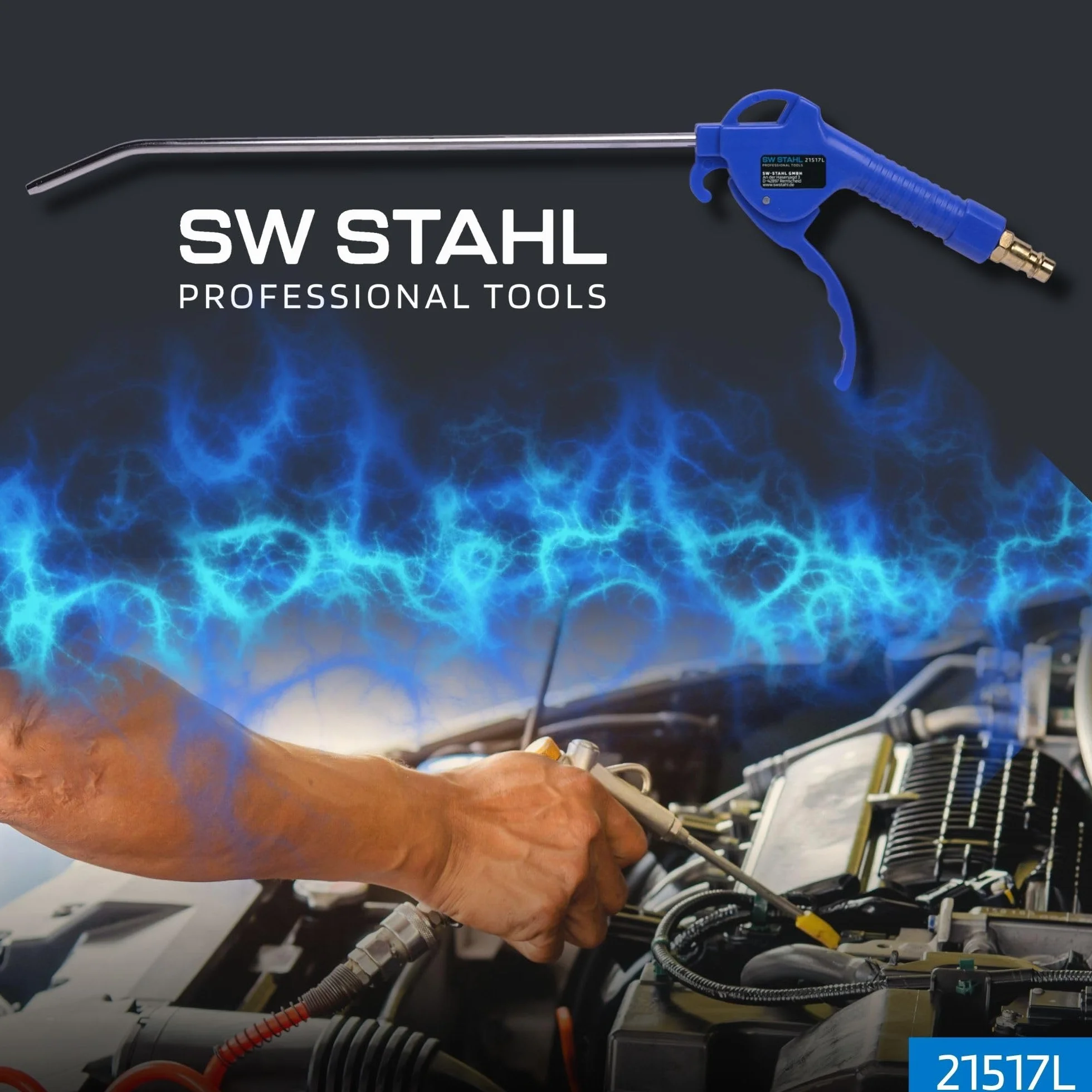 SW-Stahl 21517L pistolet do wydmuchiwania sprężonego powietrza 250 mm