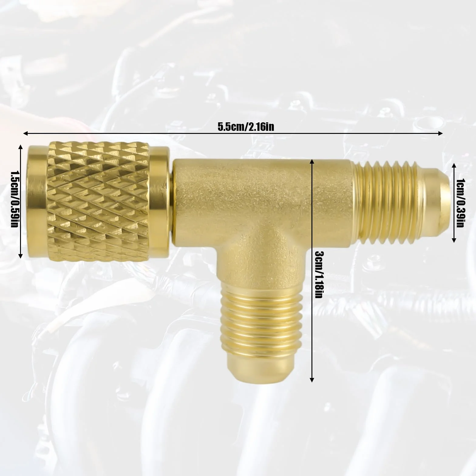 2szt Szybkozłączki Trójnik Dostępowy, 1/4'' Mosiężny Zawór SAE Adapter Trójnika do Części Klimatyzacyjnych do Manometru R22 R12 R134 Kolektor Pompy Próżniowej Głębokiej
