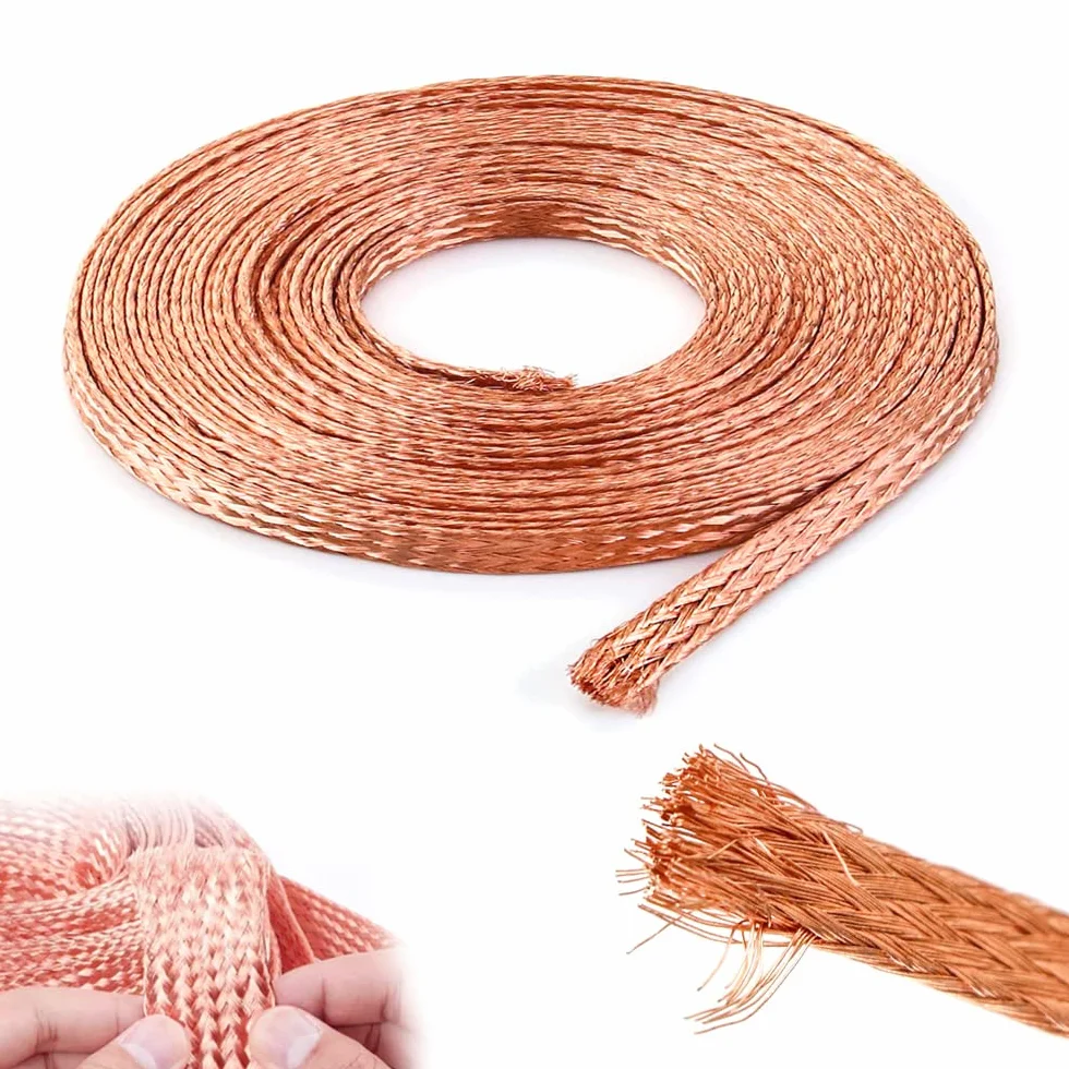 5 m czysta miedź plecionka dzianinowa siatka przeciwzakłóceniowa szerokość 2 mm elastyczny kabel rozlutowywanie knot lutowniczy oplot miedziany knot narzędzie do naprawy drutu